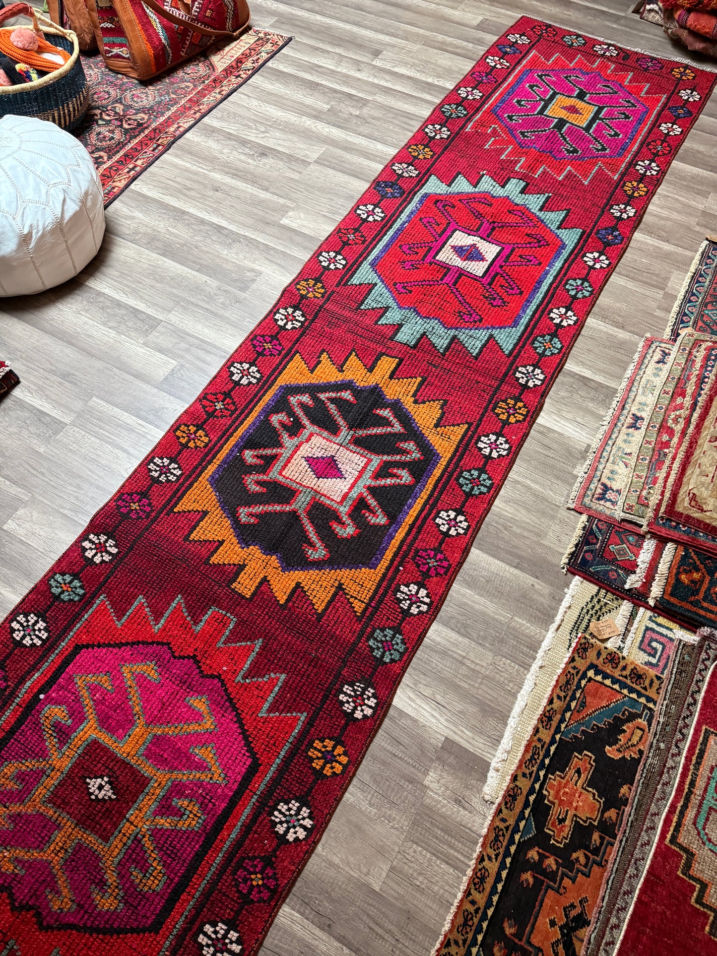 Vintage Turkish Rug No. R1220 - 2.7’x11.4’