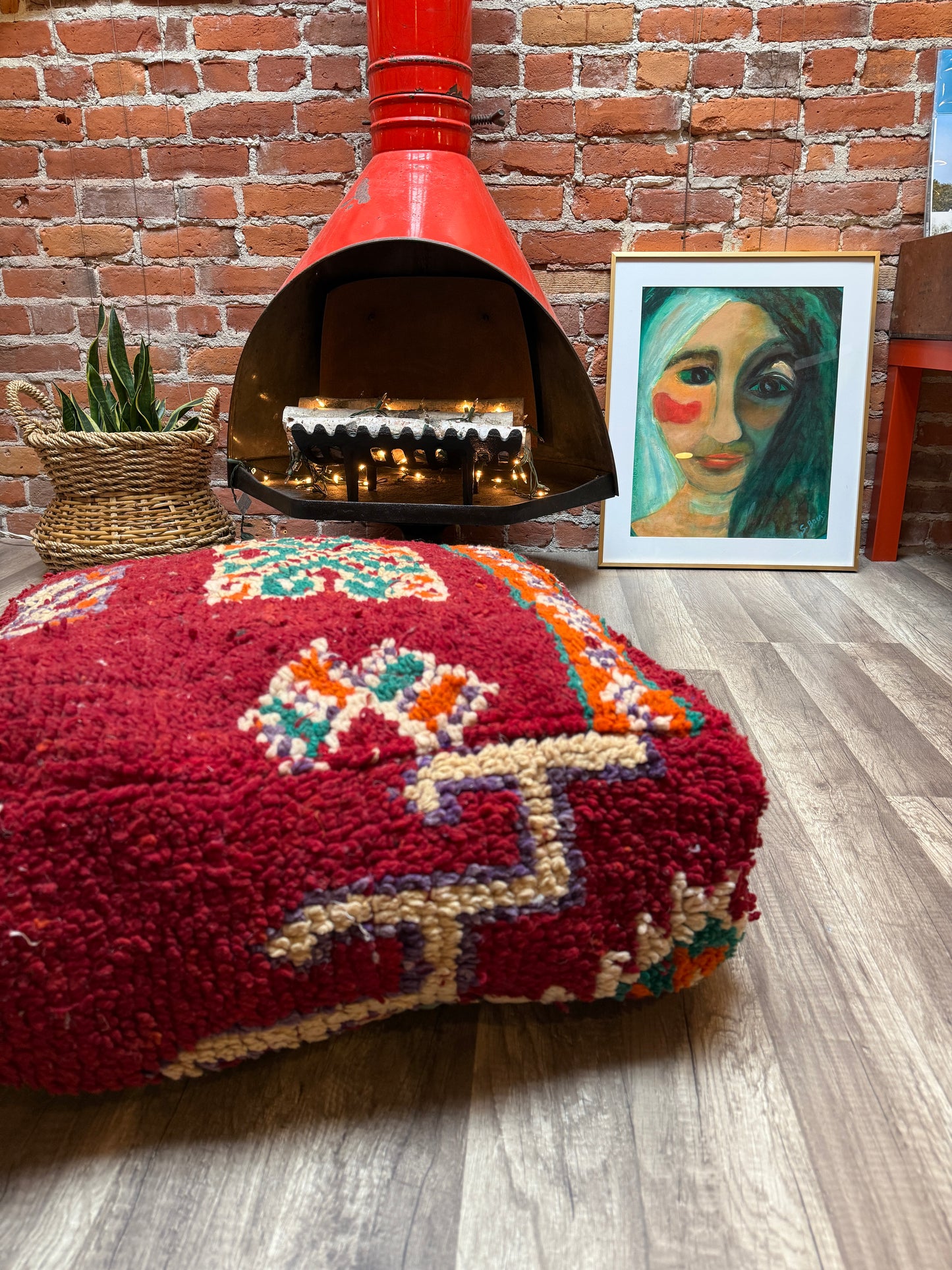 Moroccan Rug Floor Pouf / Pet Bed #364