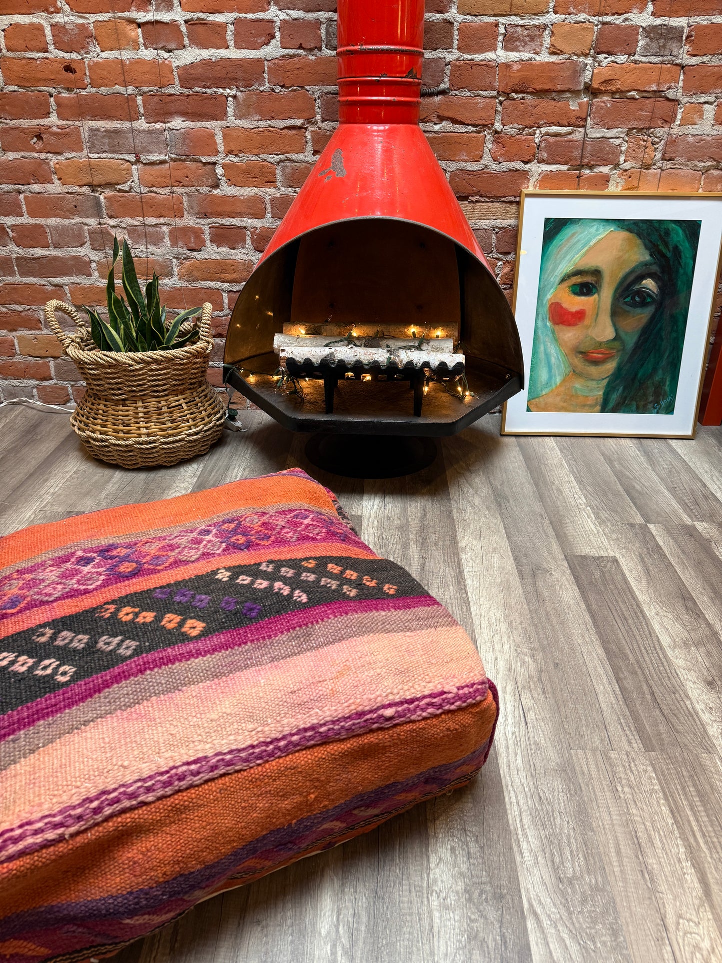 Moroccan Rug Floor Pouf / Pet Bed #369