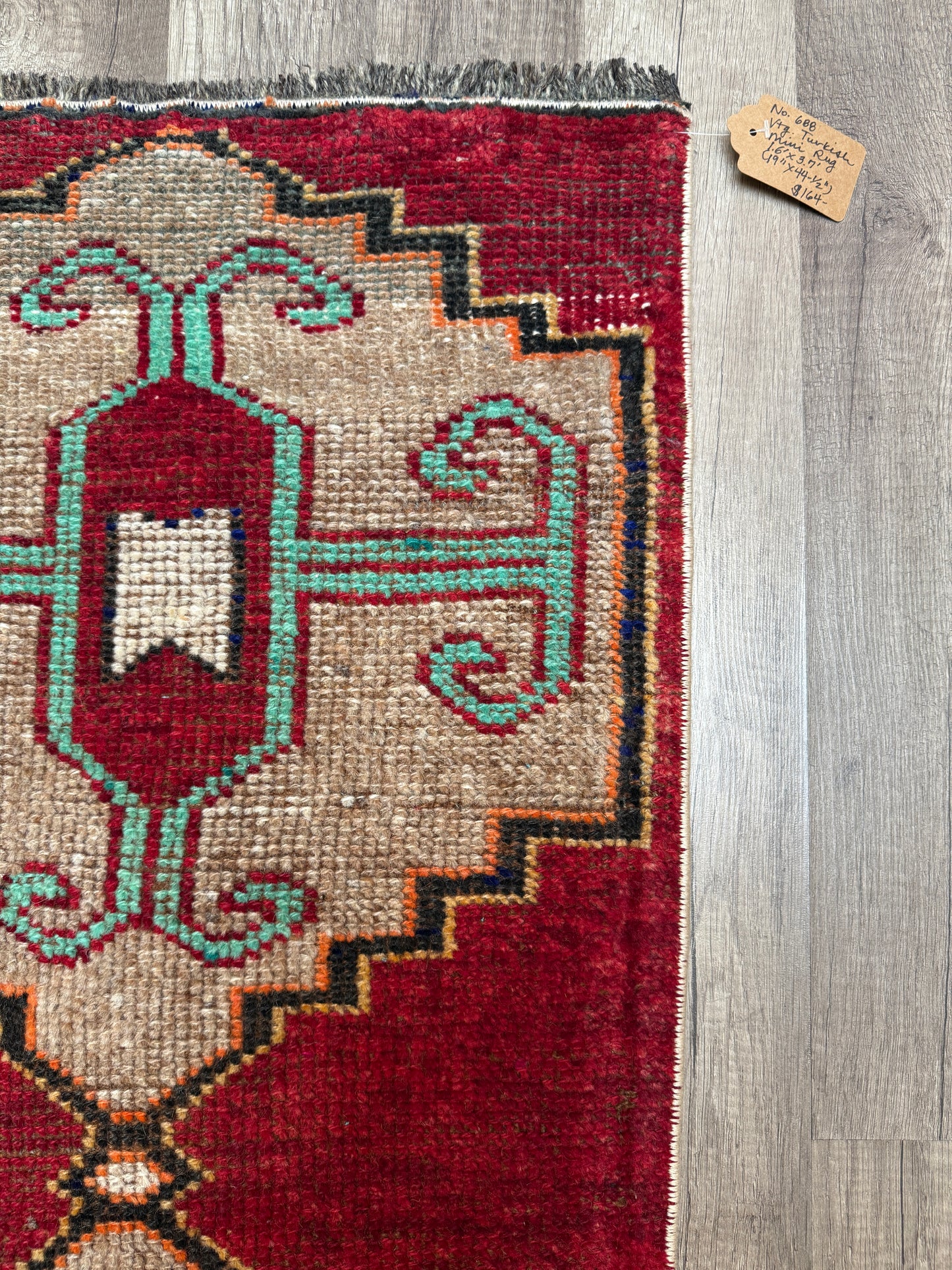 Vintage Turkish Mini Rug 1.6’x3.7' - No. 688