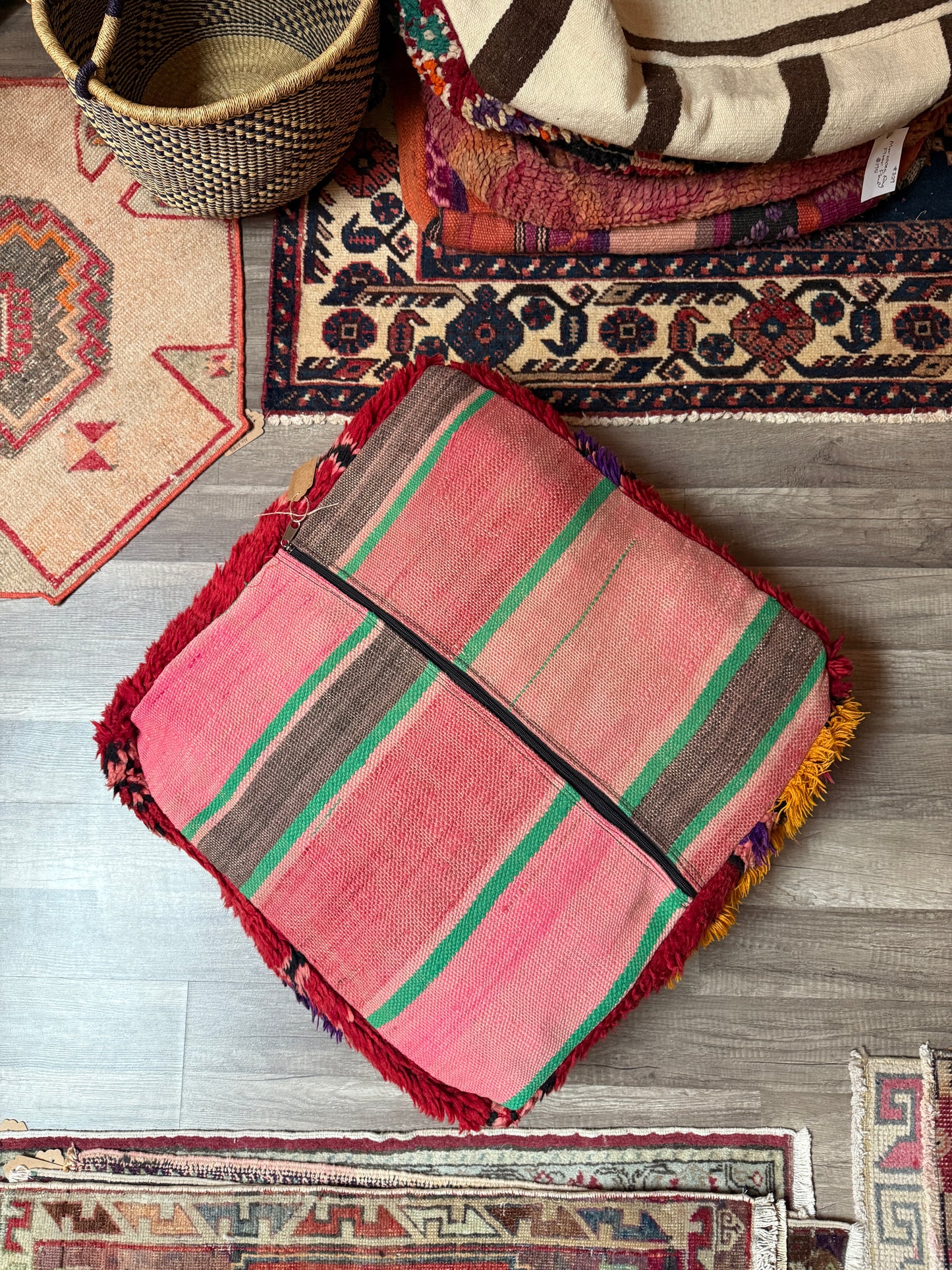 Moroccan Rug Floor Pouf / Pet Bed #368