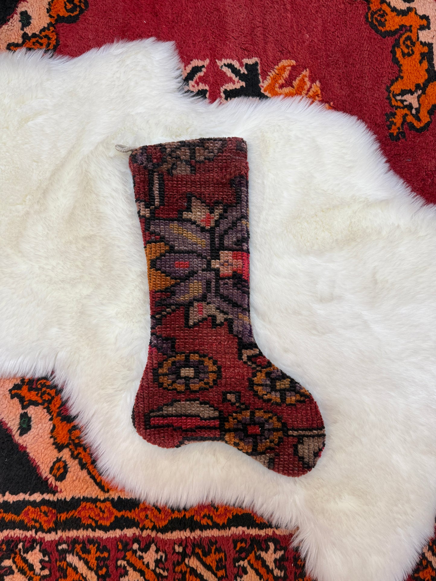 No. S225 - Vintage Turkish Rug Holiday Stocking