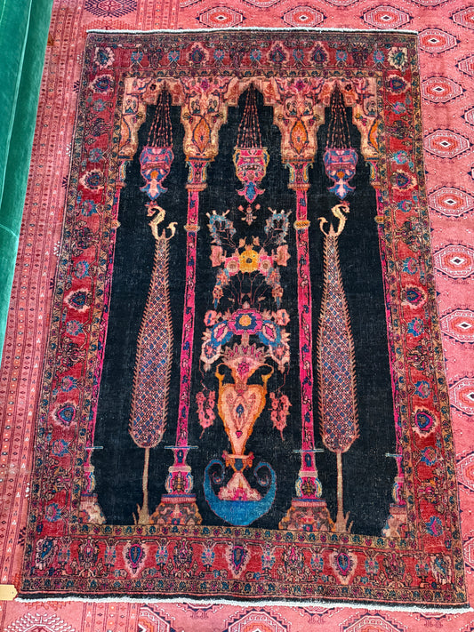 Vintage Persian Sarouk Area Rug No. A1194 -4.2'x6.5'