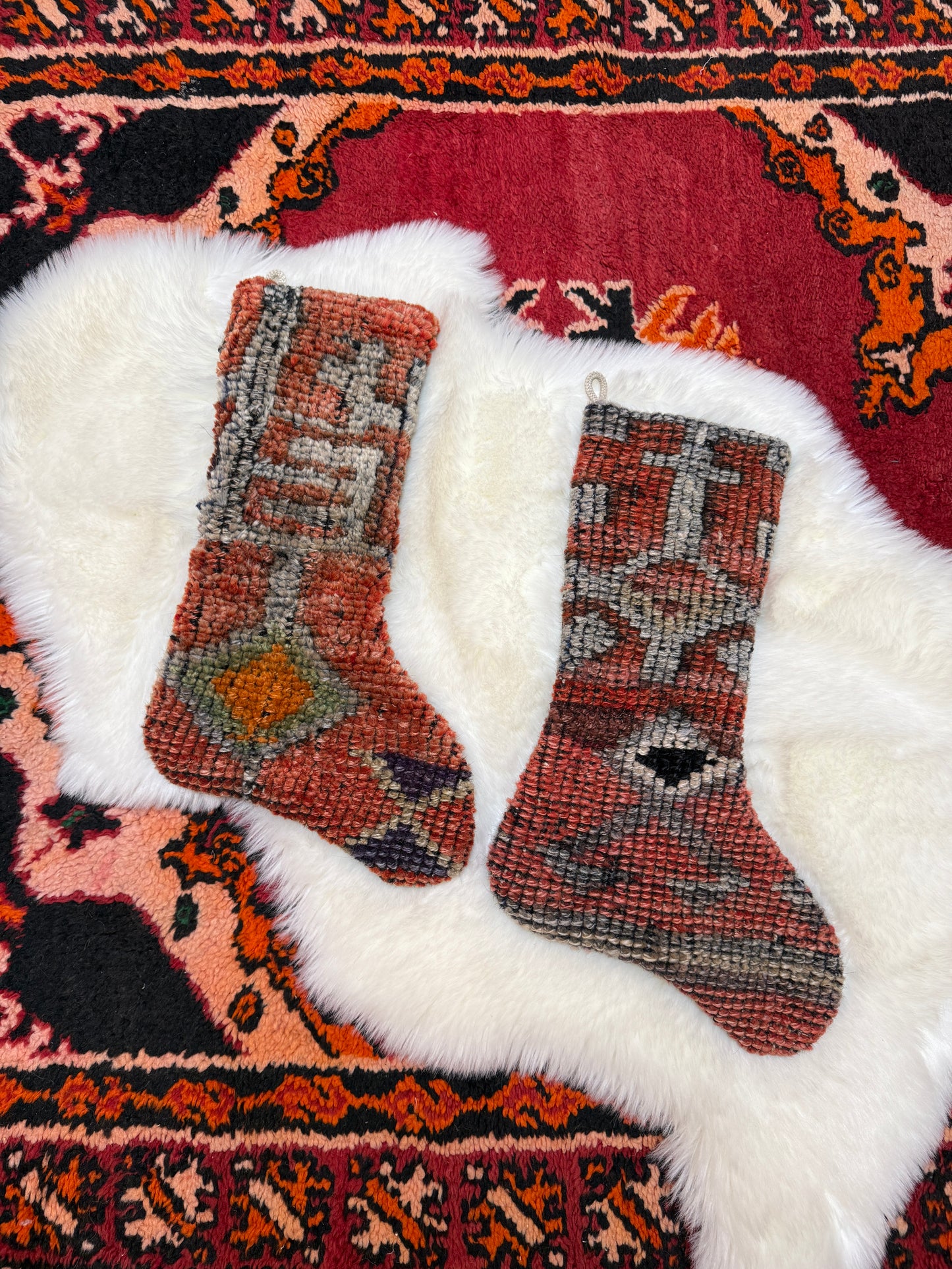 No. S245 - Vintage Turkish Rug Holiday Stocking