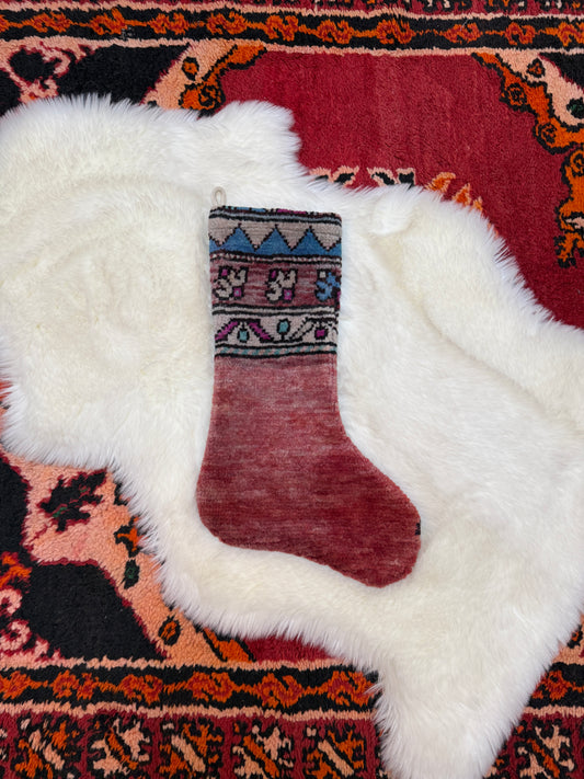 No. S250 - Vintage Turkish Rug Holiday Stocking