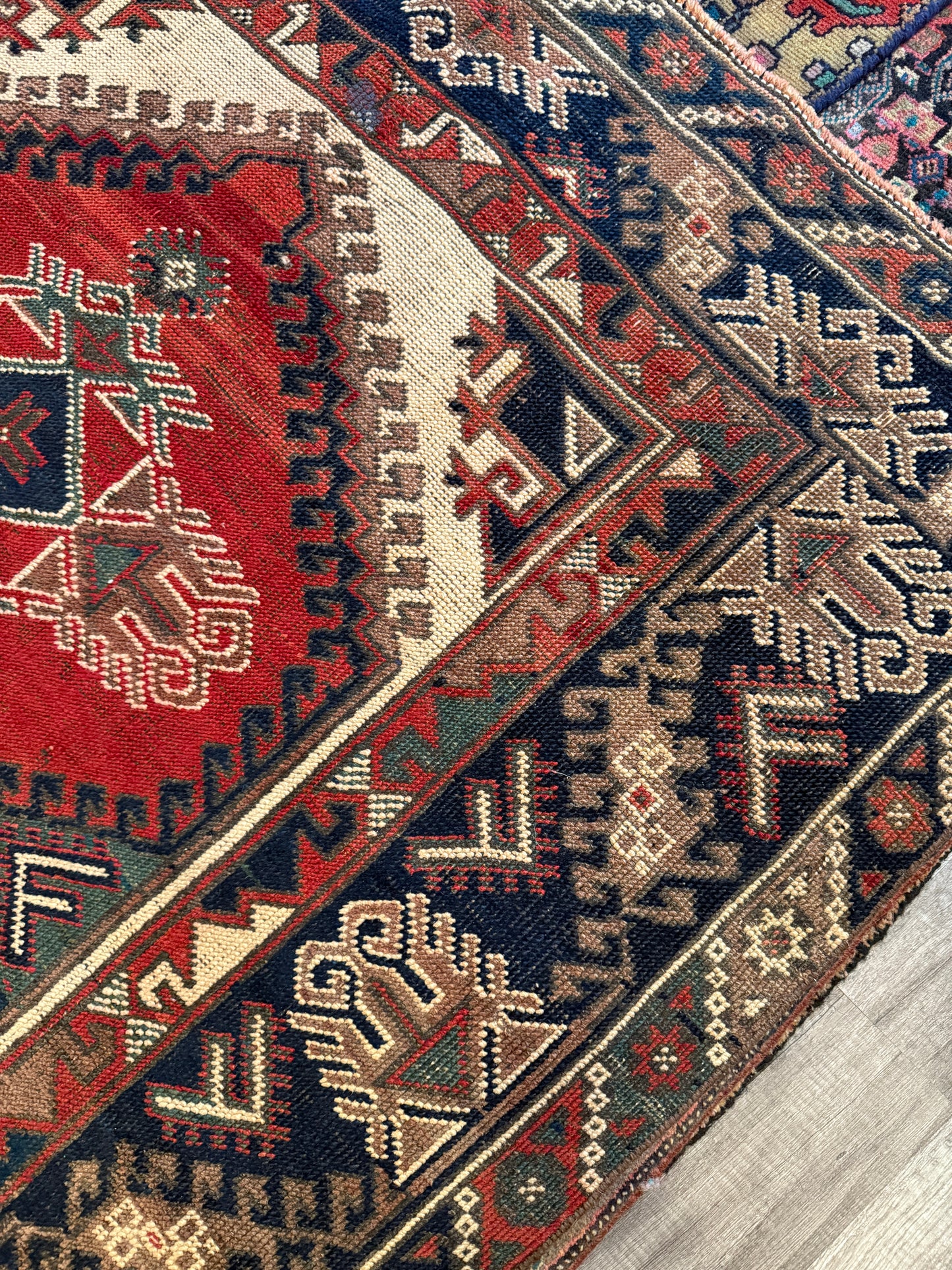 Vintage Turkish Kars Area Rug No. A1196 - 4.2'x5.6'