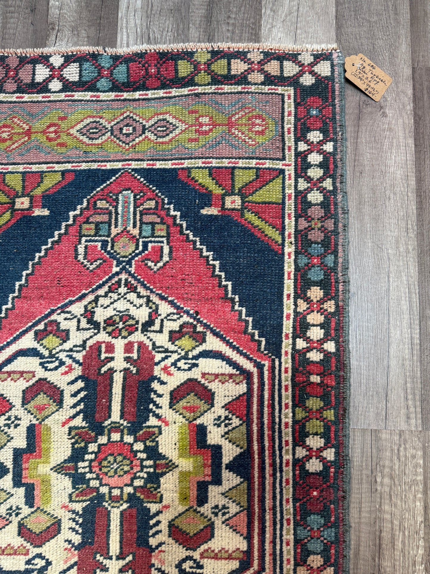 Vintage Turkish Mini Rug 1.9’x3.6' - No. 686