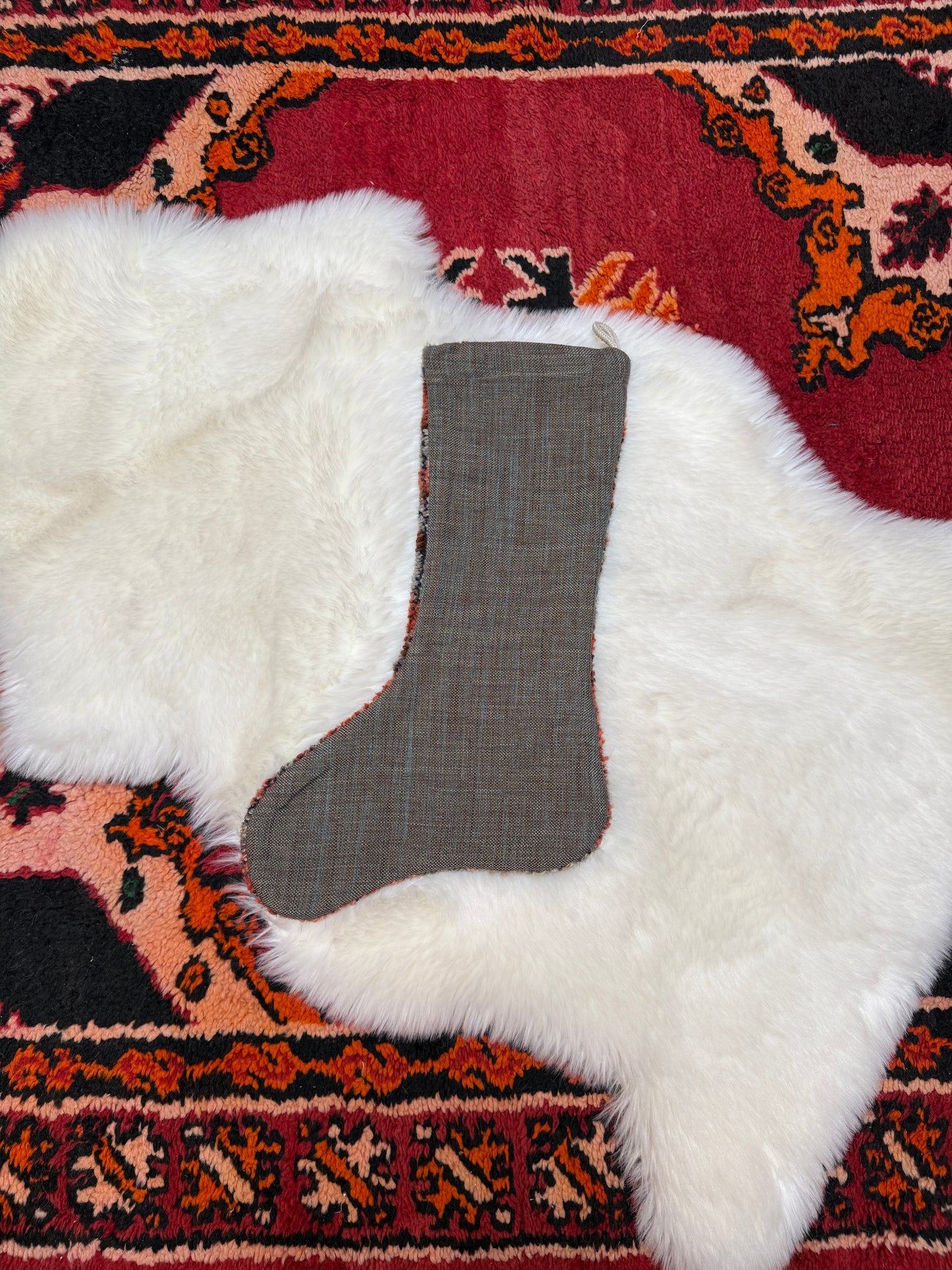 No. S246 - Vintage Turkish Rug Holiday Stocking