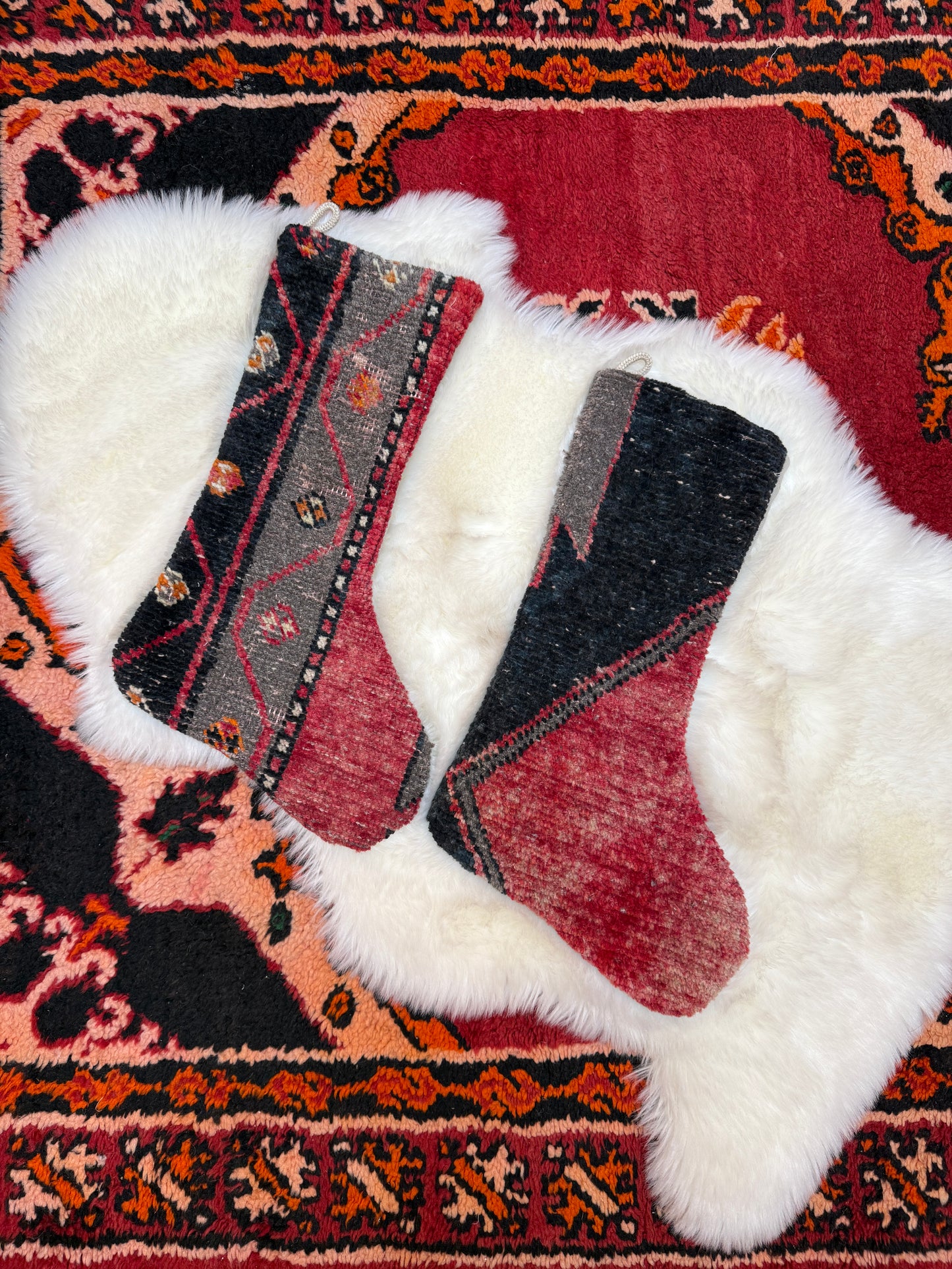 No. S253 - Vintage Turkish Rug Holiday Stocking