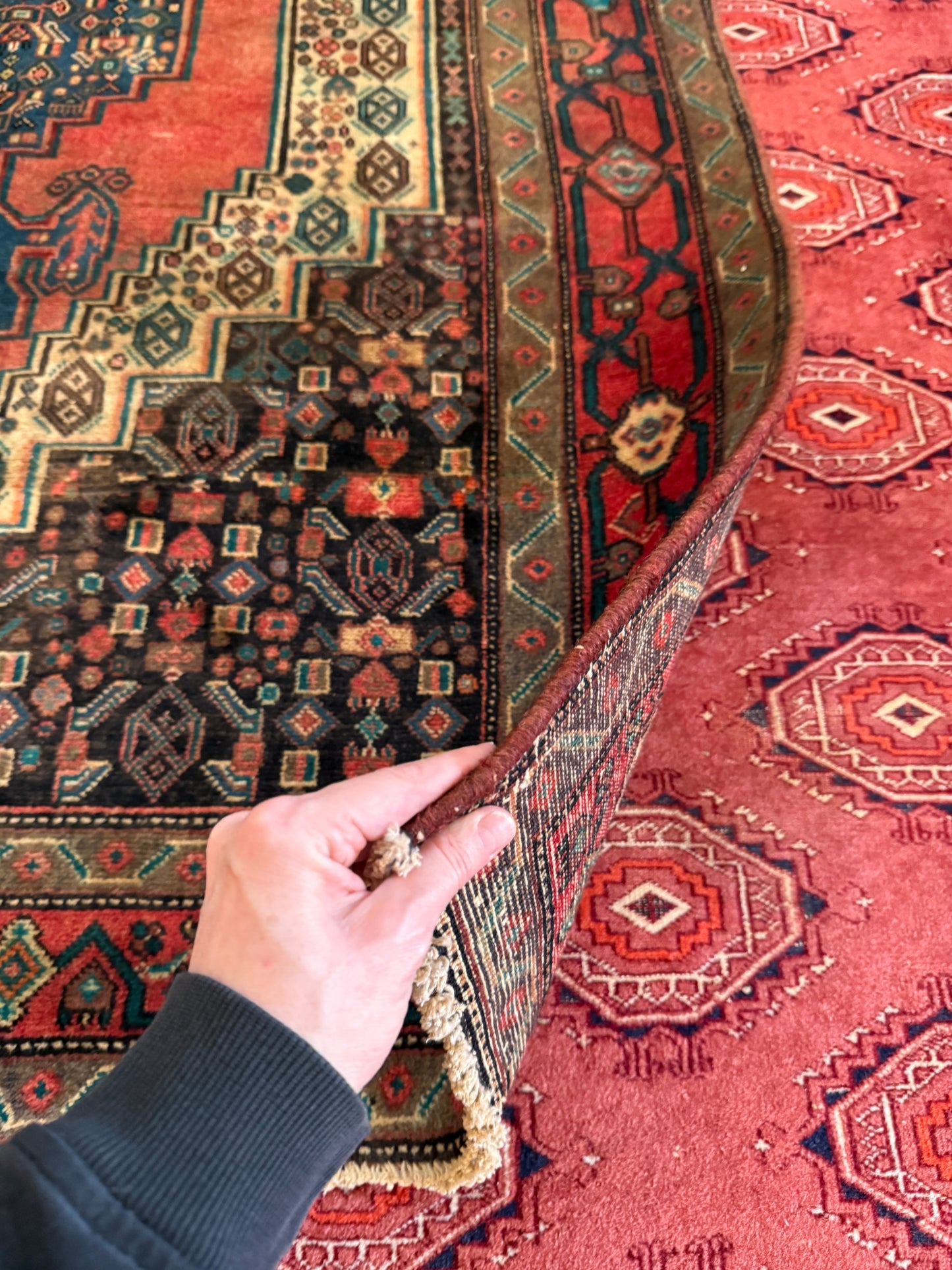 Vintage Persian Sirjan Area Rug No. A1193 - 4.1'x9.1'