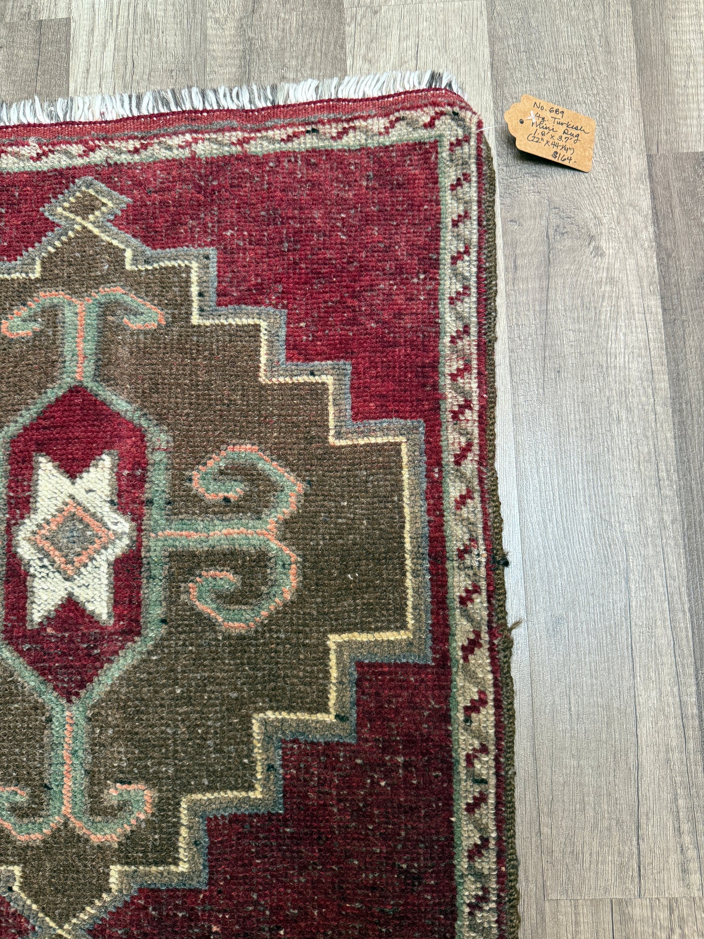 Vintage Turkish Mini Rug 1.8’x3.7' - No. 689