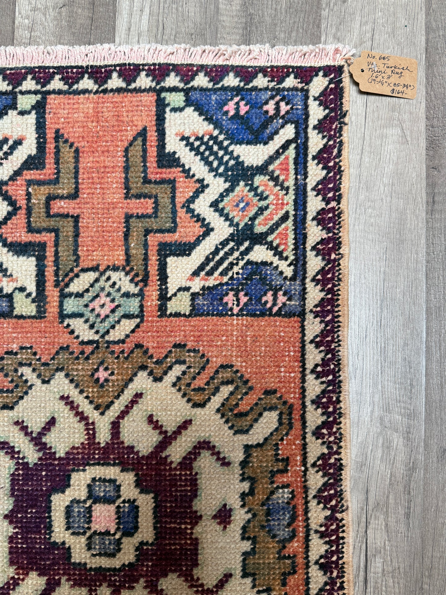 Vintage Turkish Mini Rug 1.6’x3' - No. 685