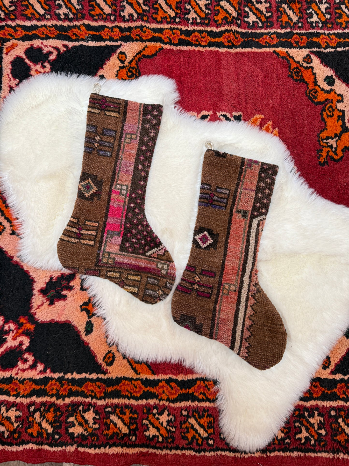No. S256 - Vintage Turkish Rug Holiday Stocking