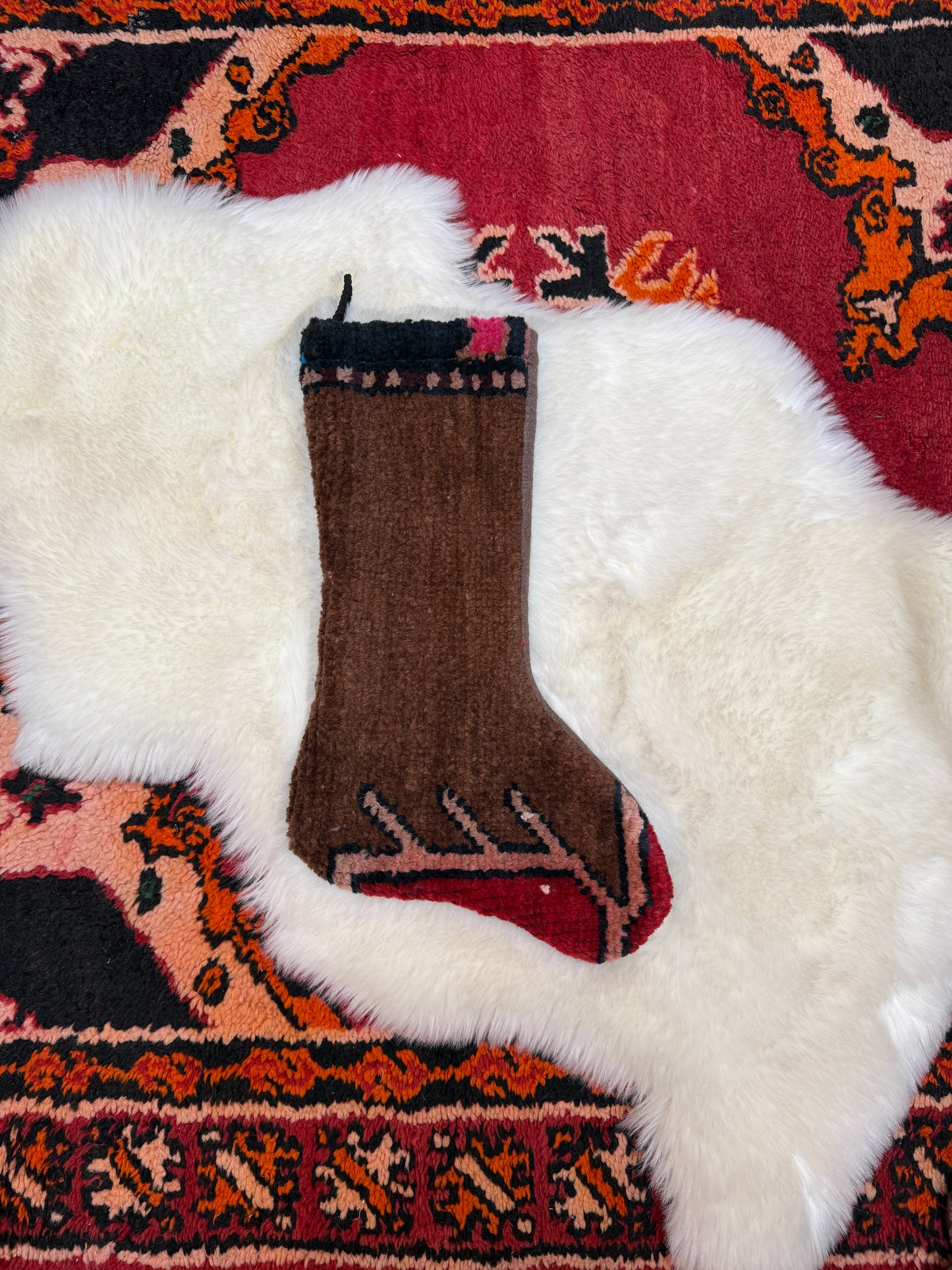 No. S242 - Vintage Turkish Rug Holiday Stocking