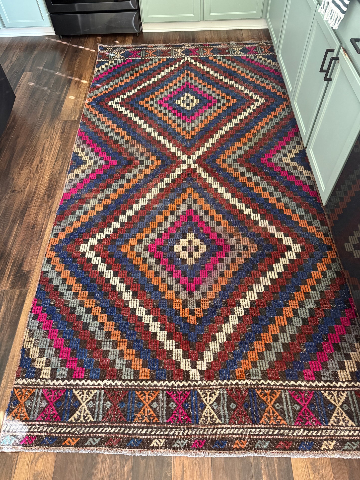 Vintage Turkish Kilim Area Rug No. A1224 - 4.8’x9.8’