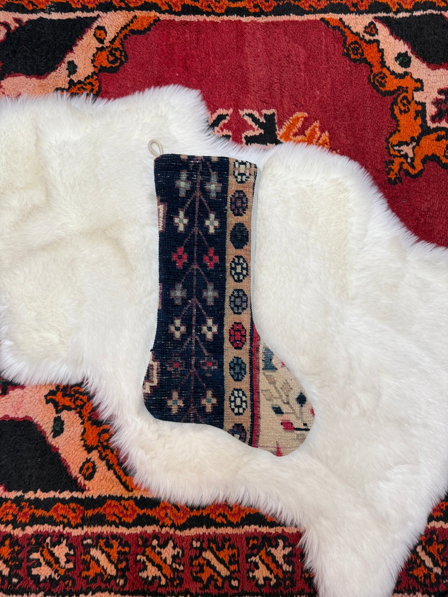 No. S240 - Vintage Turkish Rug Holiday Stocking