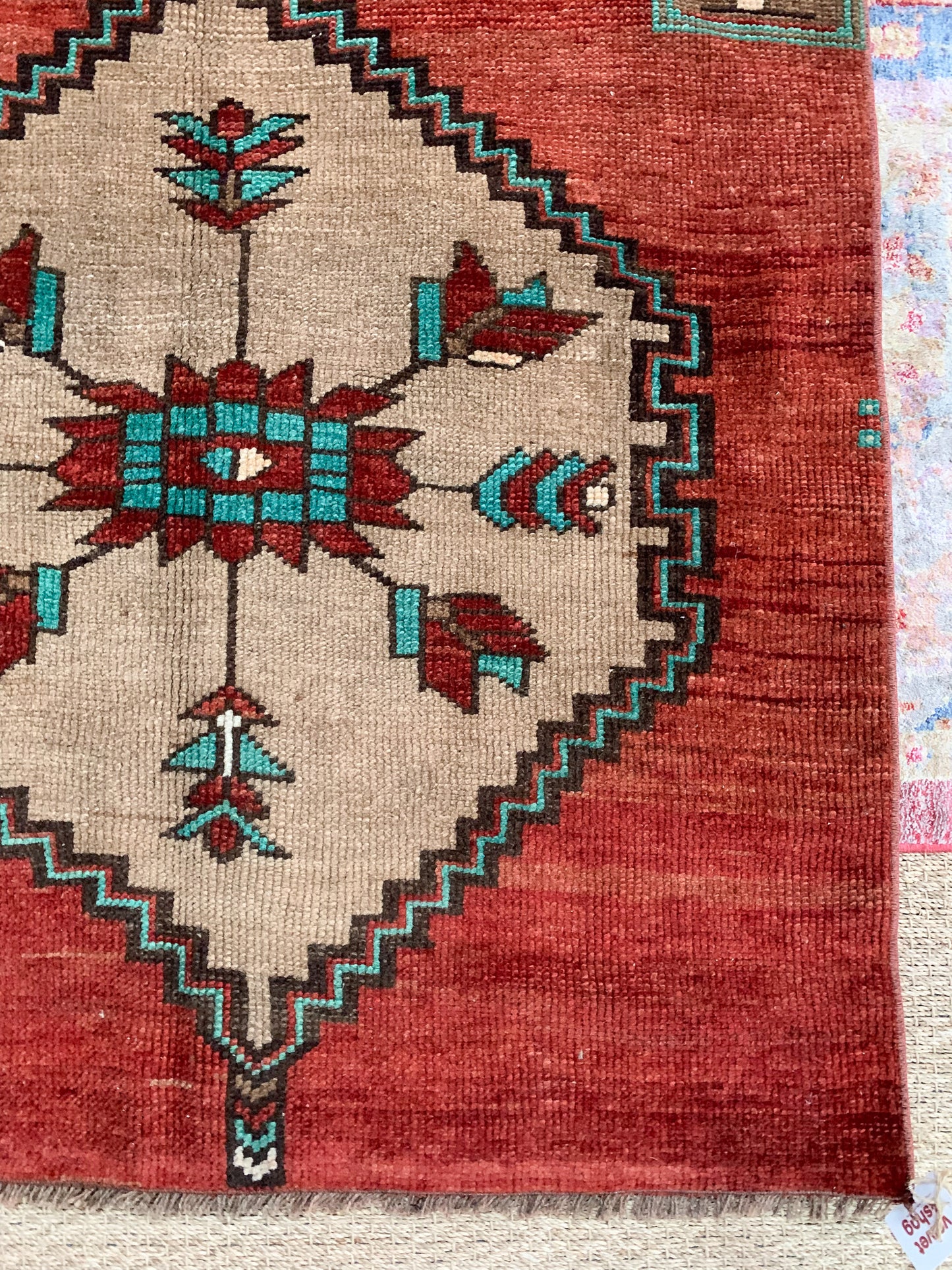 No. A1139- 4.1' x 11.1' Vintage Turkish Kars Area Rug