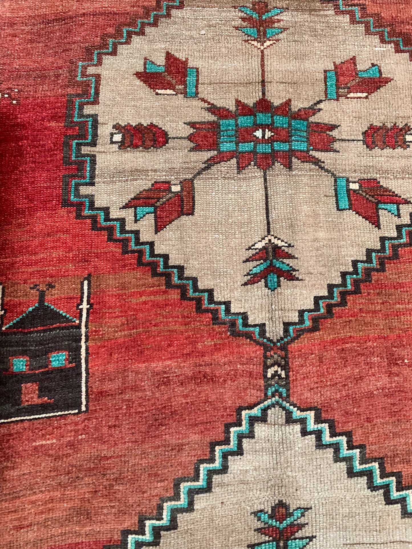 No. A1139- 4.1' x 11.1' Vintage Turkish Kars Area Rug