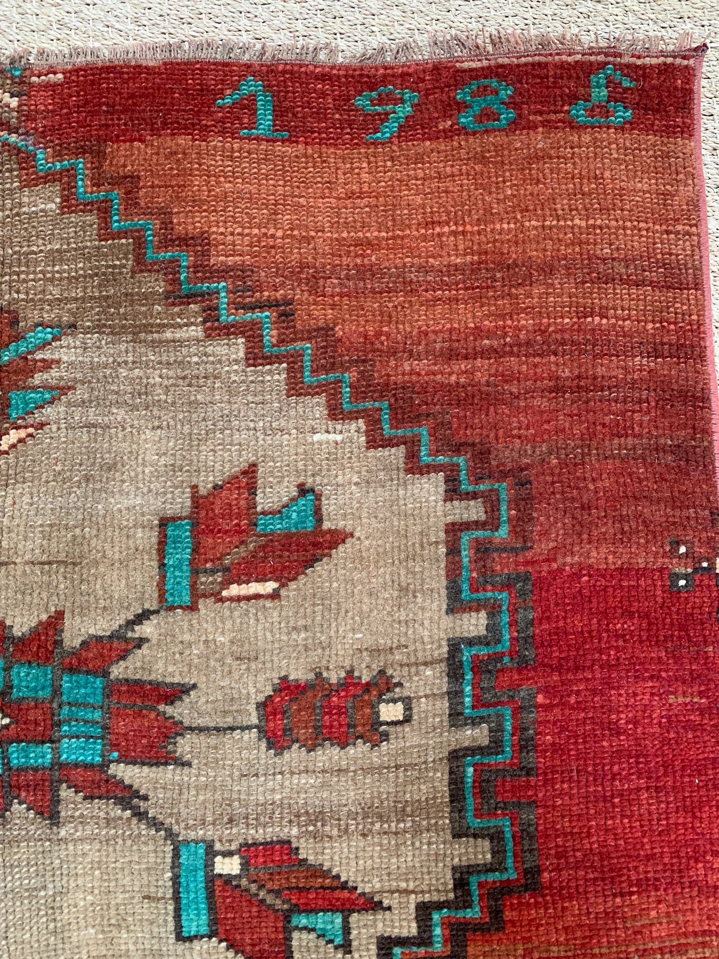 No. A1139- 4.1' x 11.1' Vintage Turkish Kars Area Rug