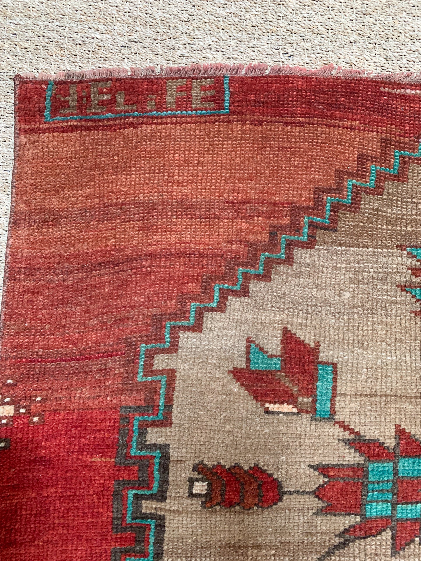 No. A1139- 4.1' x 11.1' Vintage Turkish Kars Area Rug