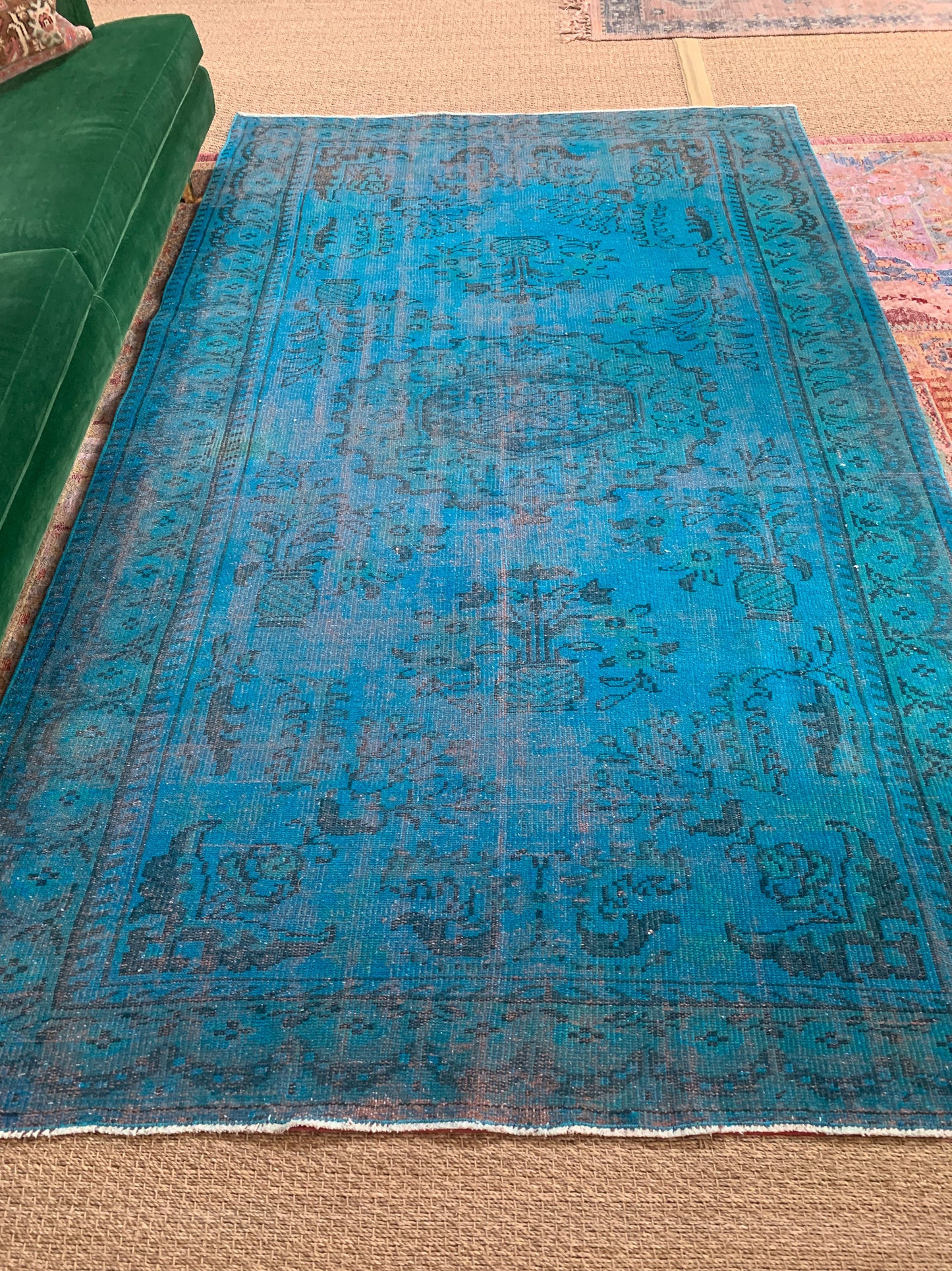 No. A1136- 5.8' x 9.4' Vintage Turkish Overdyed Area Rug