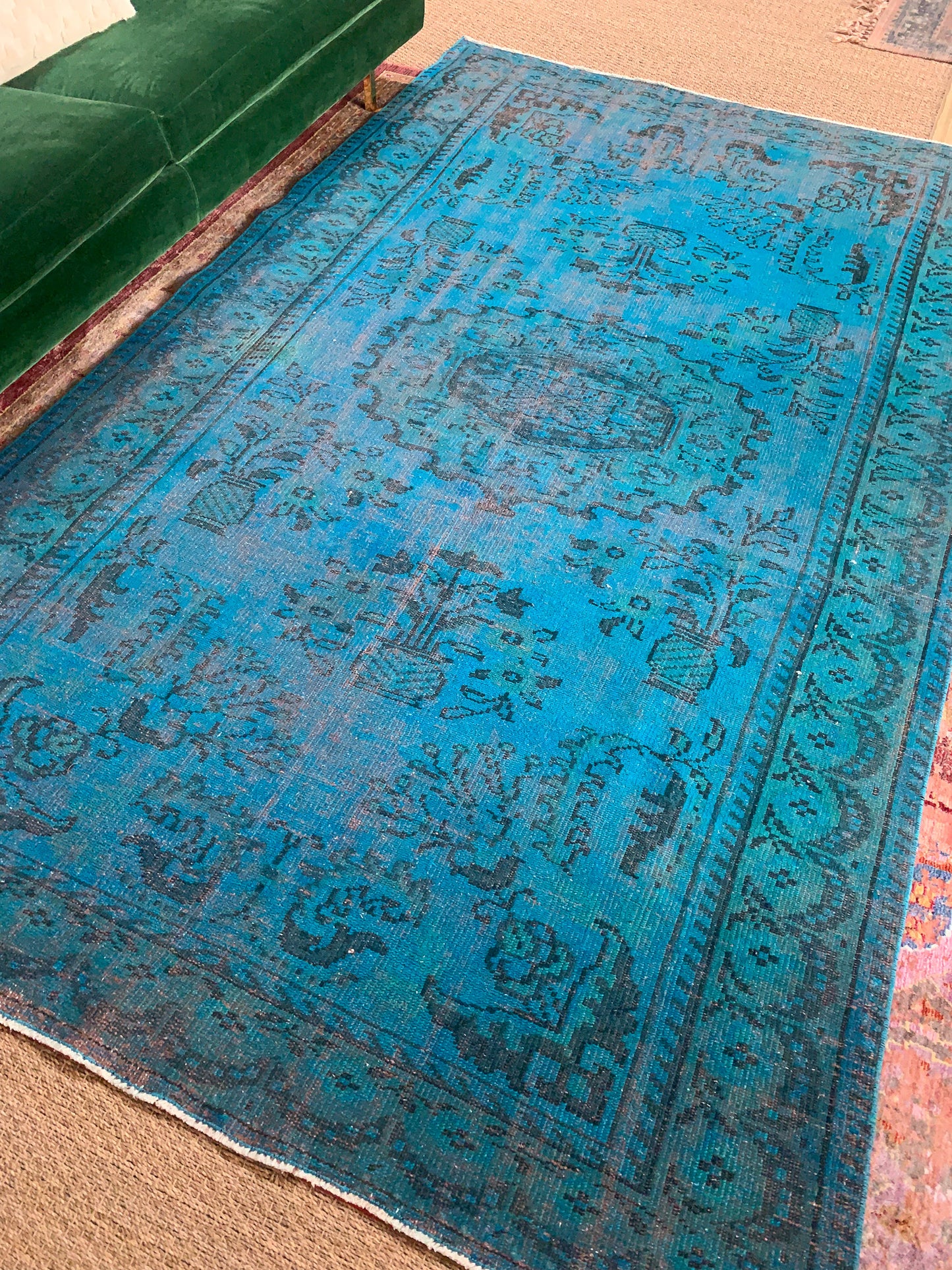 No. A1136- 5.8' x 9.4' Vintage Turkish Overdyed Area Rug