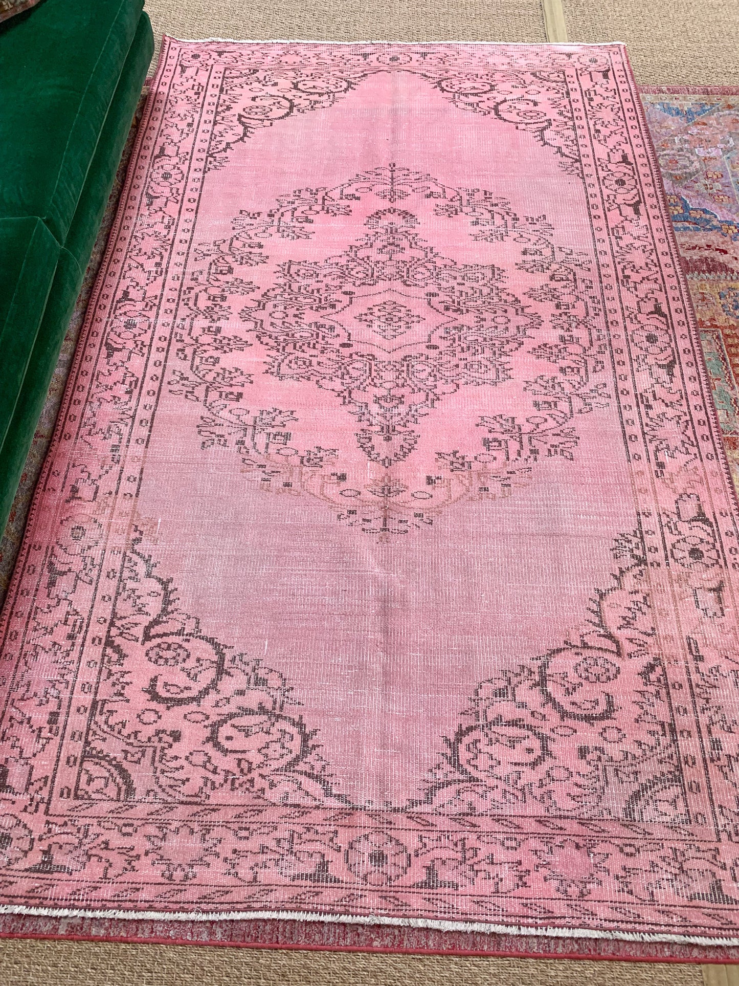 No. A1137- 5.7' x 9.4' Vintage Turkish Overdyed Area Rug