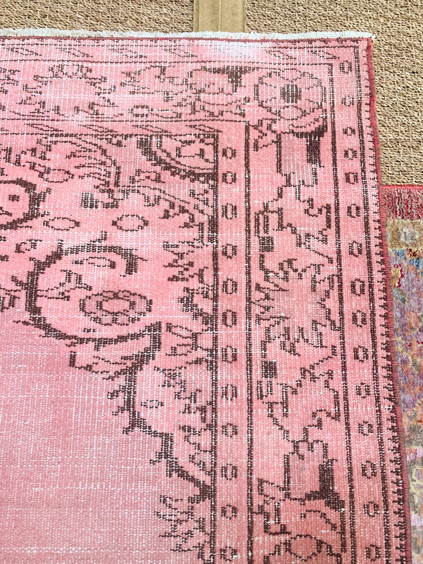 No. A1137- 5.7' x 9.4' Vintage Turkish Overdyed Area Rug