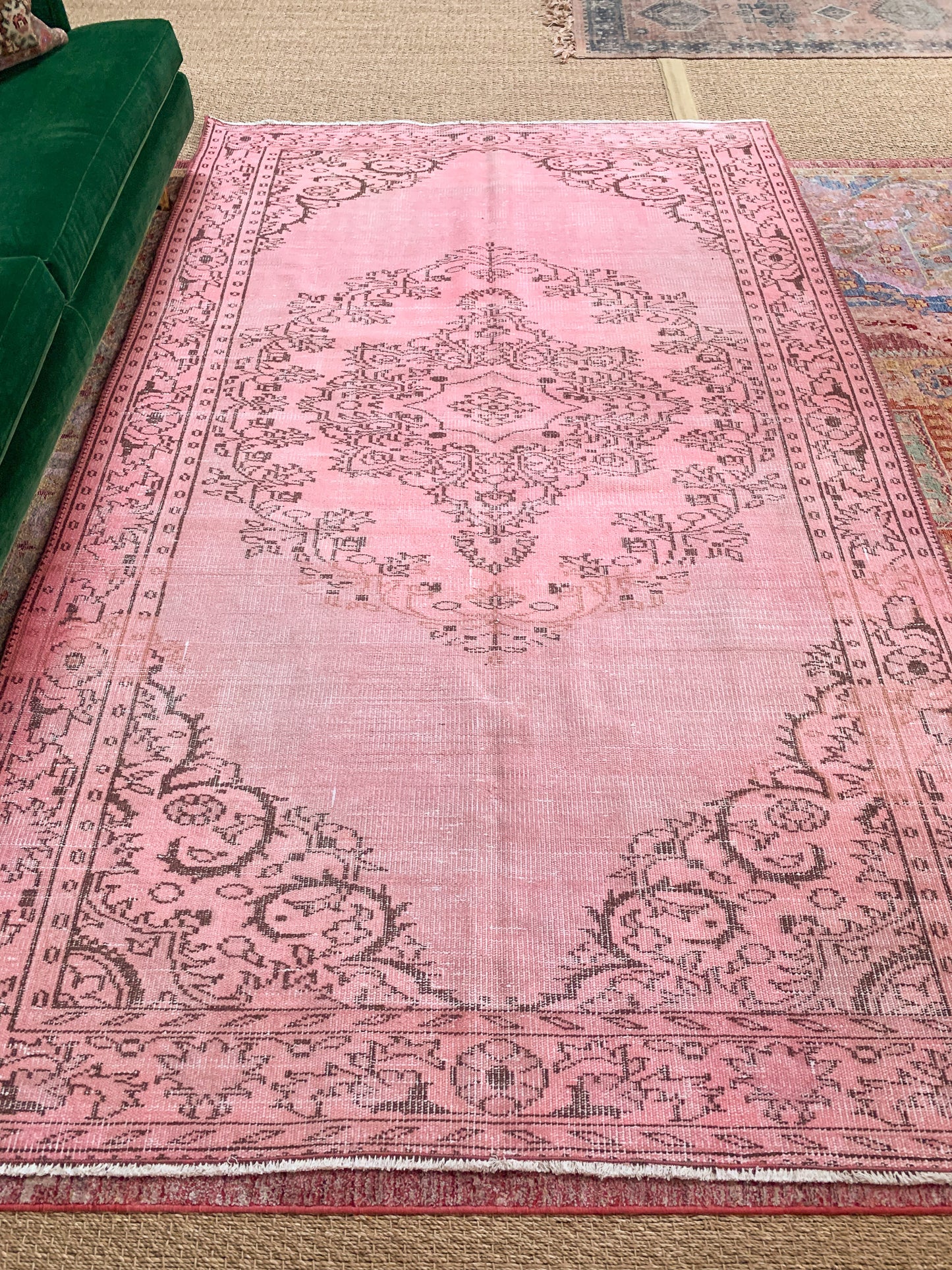 No. A1137- 5.7' x 9.4' Vintage Turkish Overdyed Area Rug