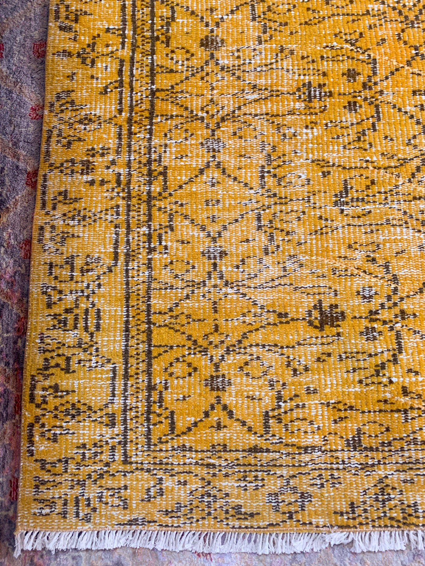 No. A1138- 5.'6 x 8.6' Vintage Turkish Overdyed Area Rug