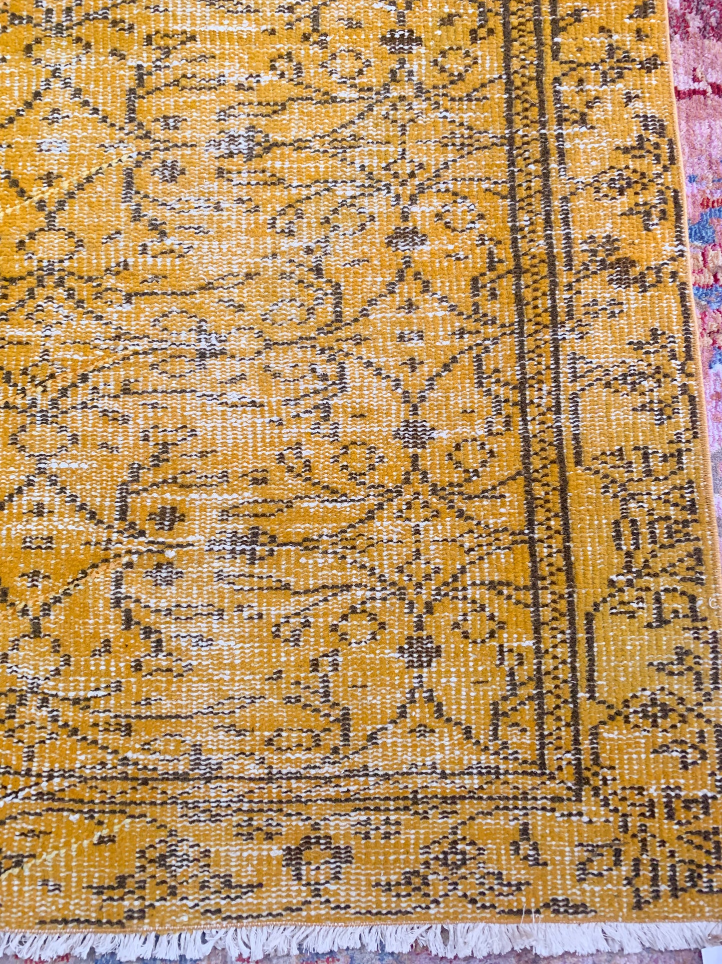 No. A1138- 5.'6 x 8.6' Vintage Turkish Overdyed Area Rug