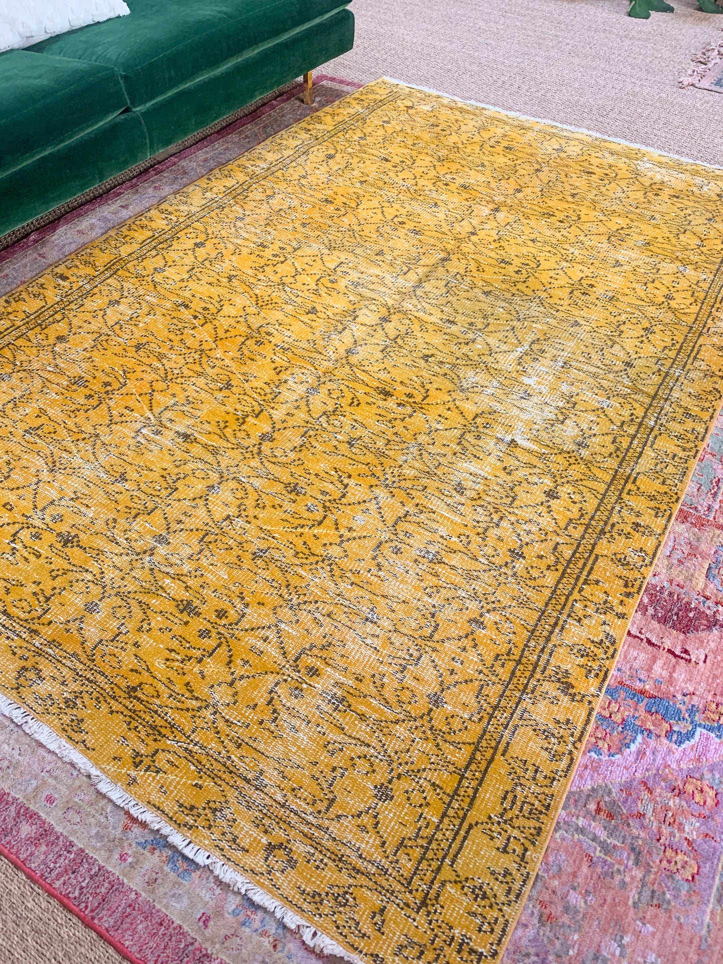 No. A1138- 5.'6 x 8.6' Vintage Turkish Overdyed Area Rug