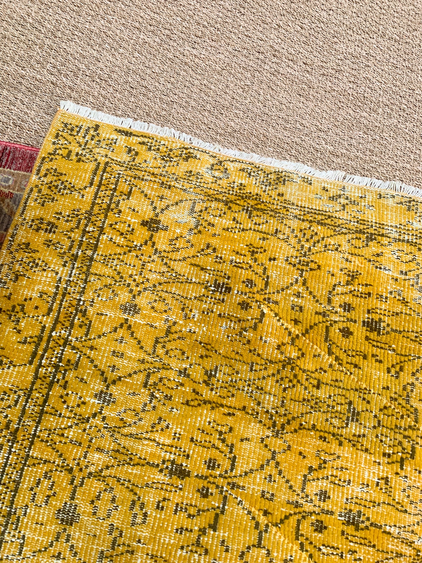 No. A1138- 5.'6 x 8.6' Vintage Turkish Overdyed Area Rug