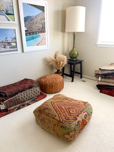 Moroccan Rug Floor Pouf / Pet Bed #345
