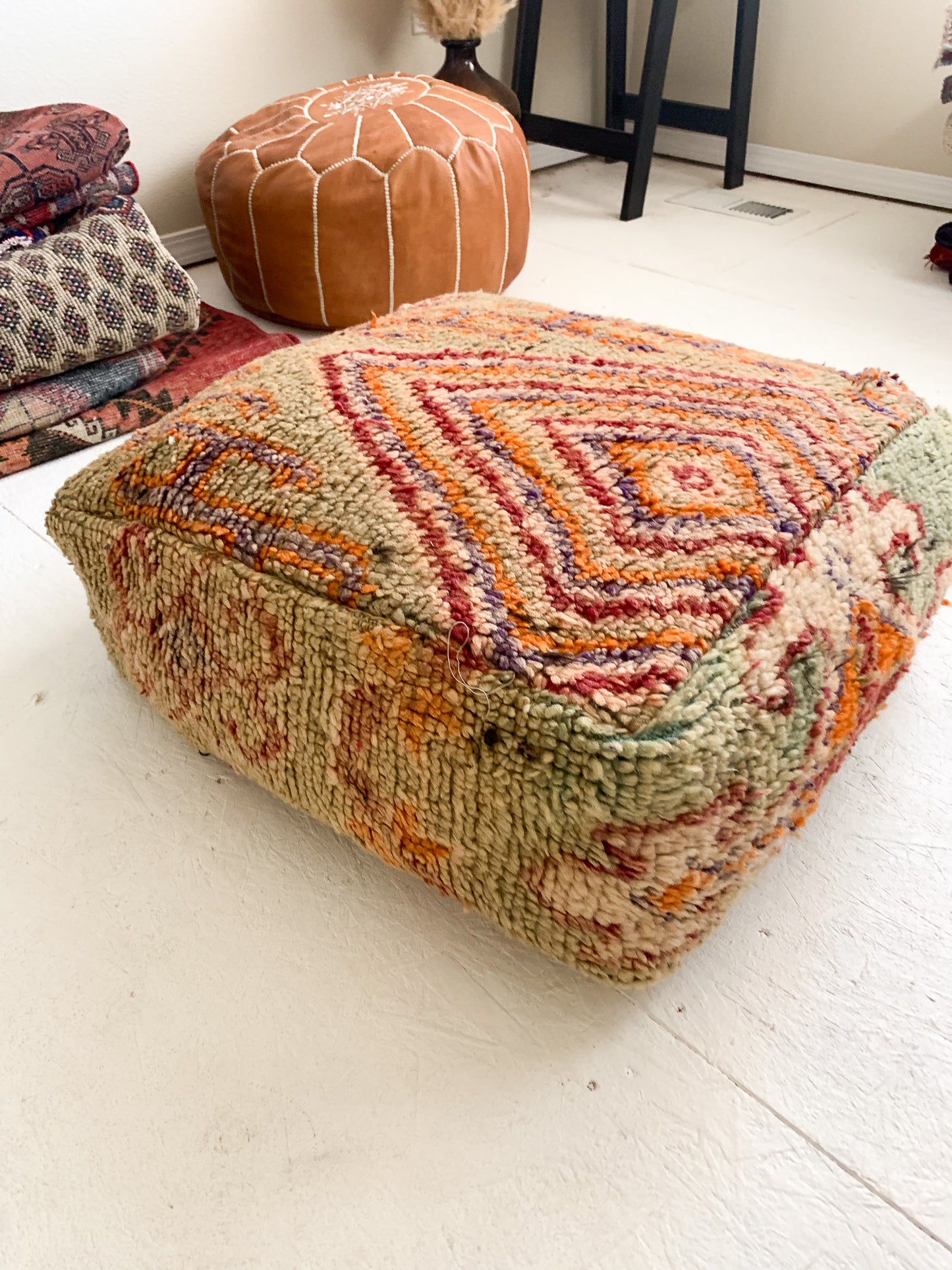 Moroccan Rug Floor Pouf / Pet Bed #345