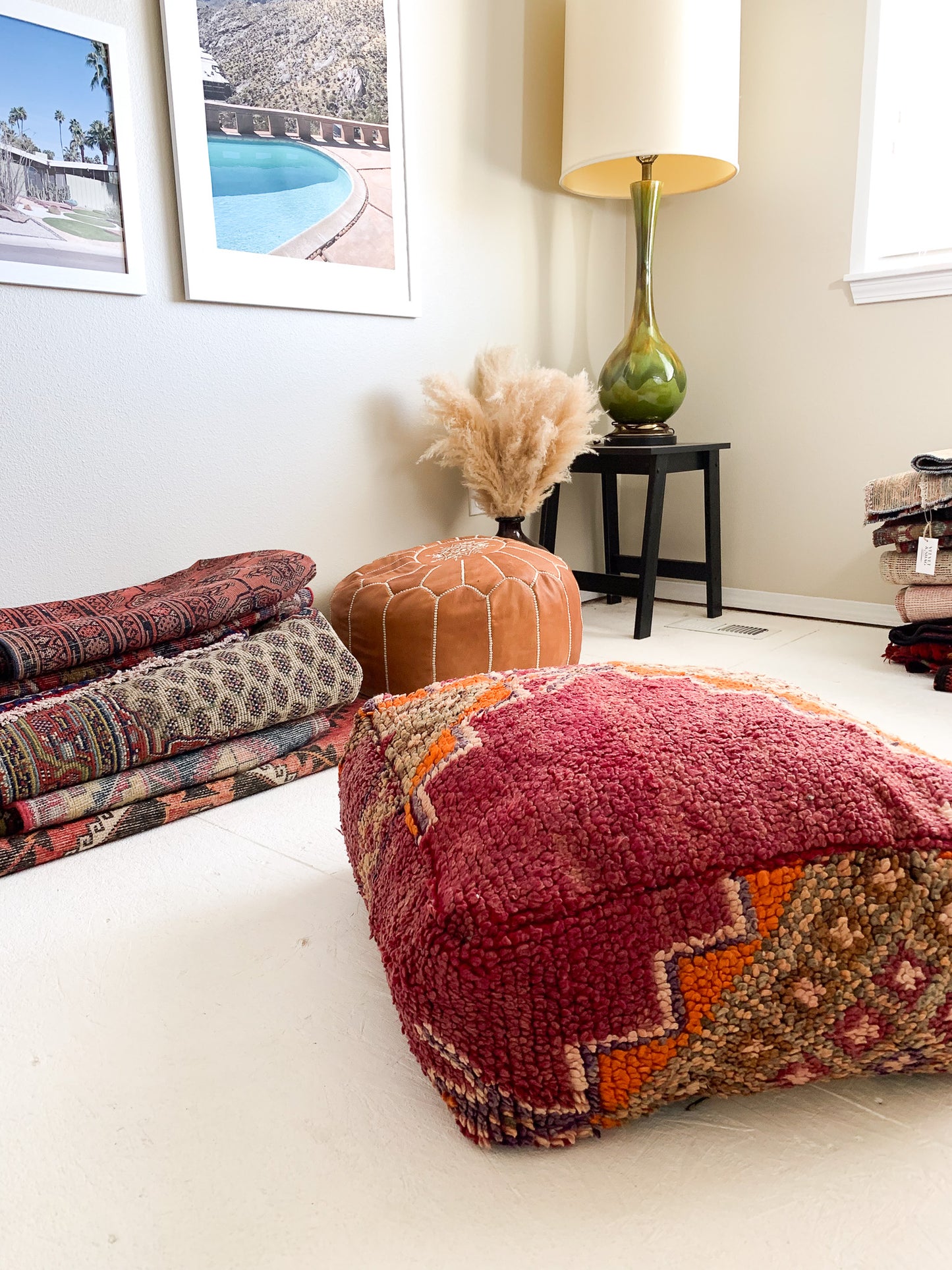 Moroccan Rug Floor Pouf / Pet Bed #347