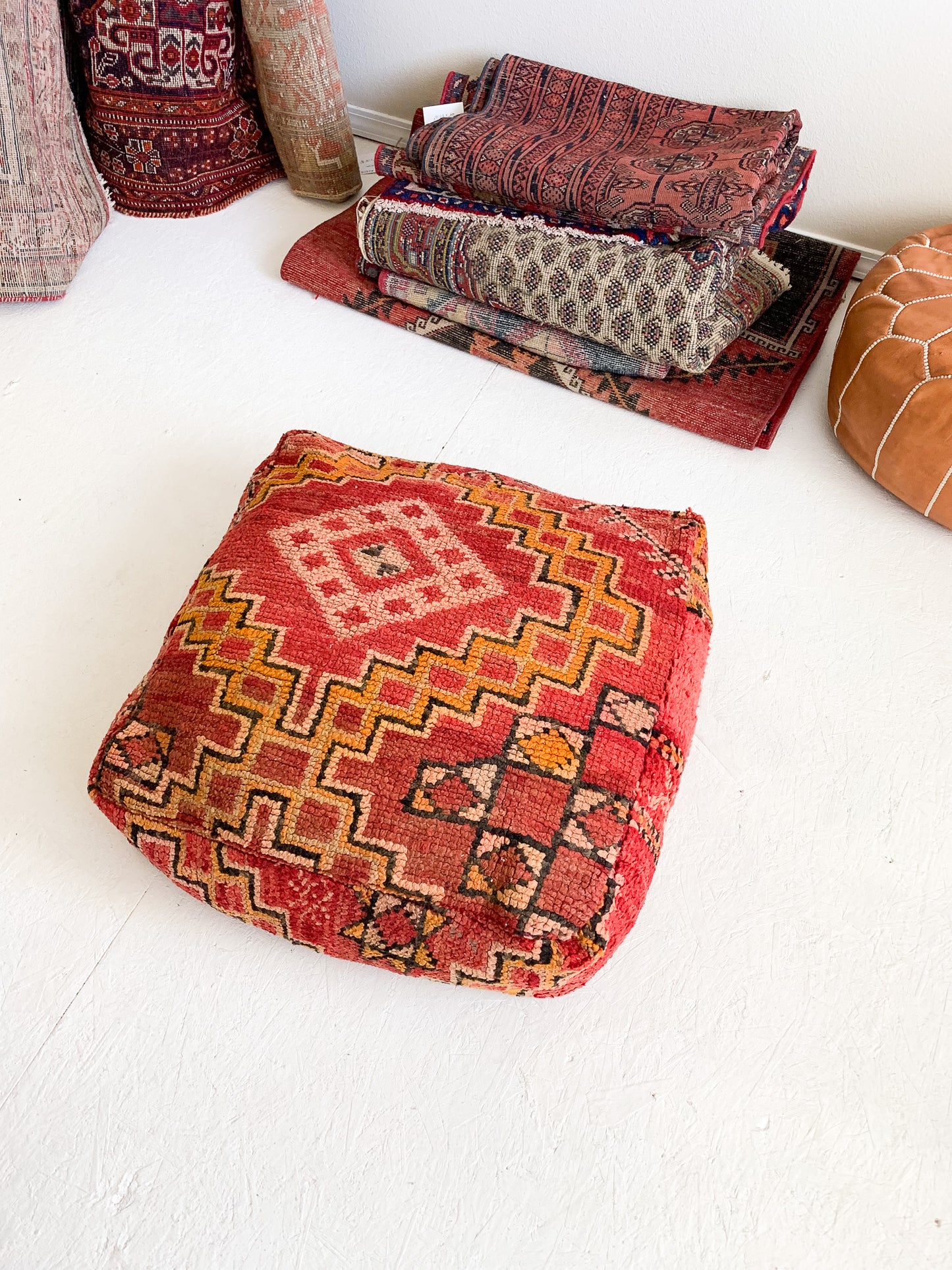 Moroccan Rug Floor Pouf / Pet Bed #348