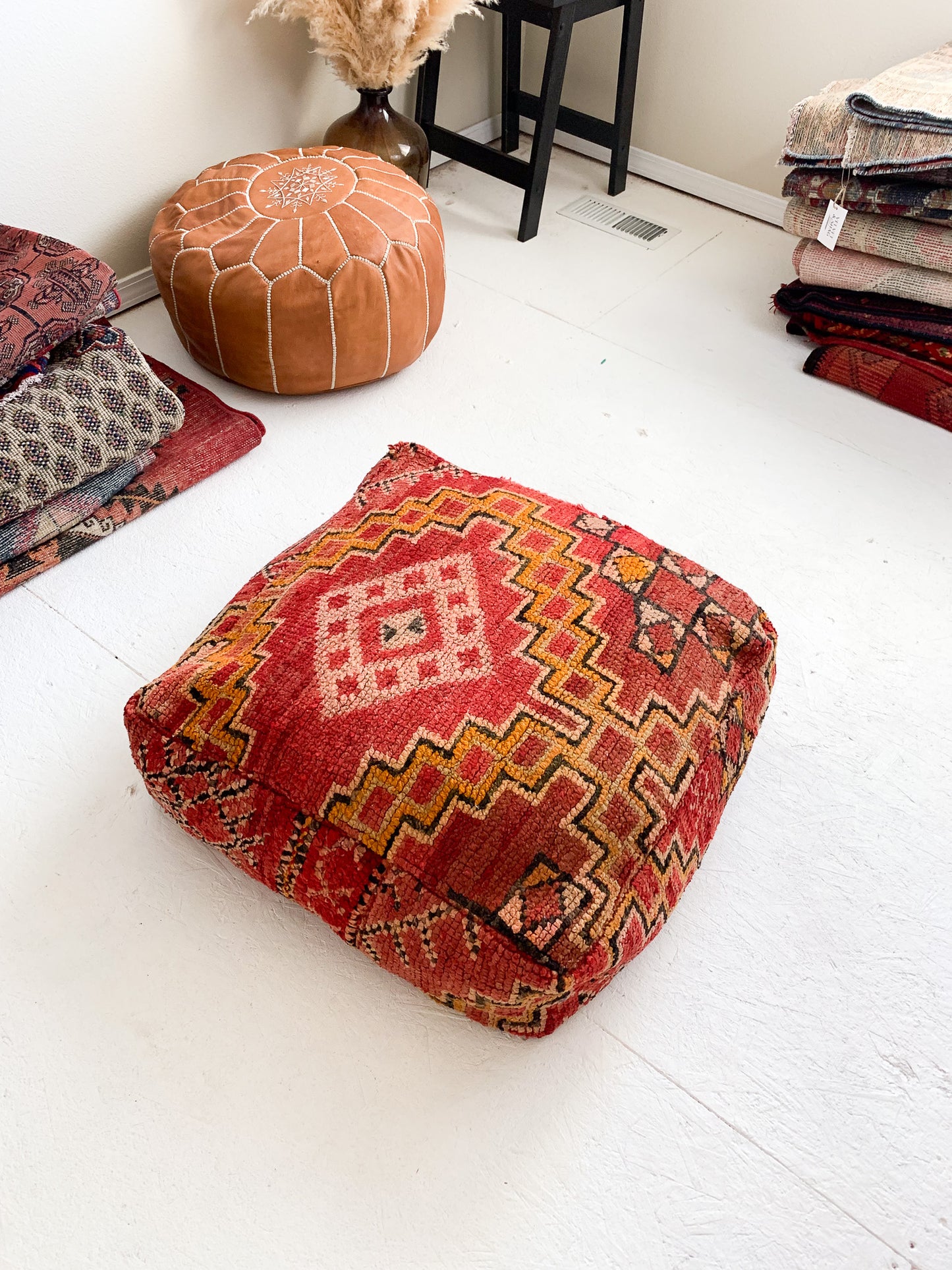 Moroccan Rug Floor Pouf / Pet Bed #348