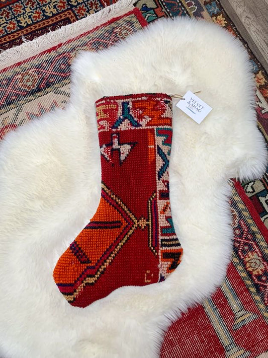 No. S219 - Vintage Turkish Rug Christmas Stocking