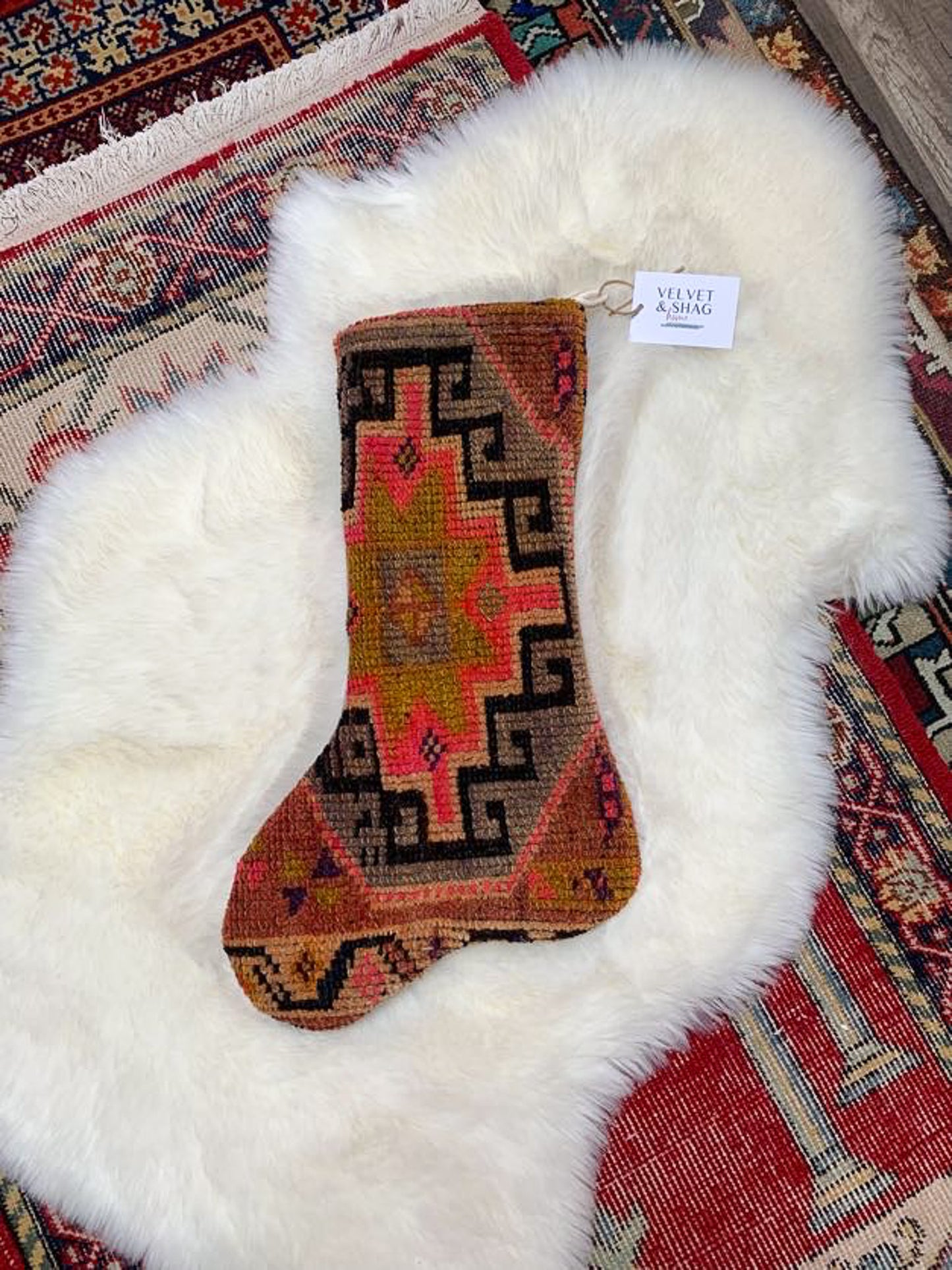 No. S216 - Vintage Turkish Rug Christmas Stocking