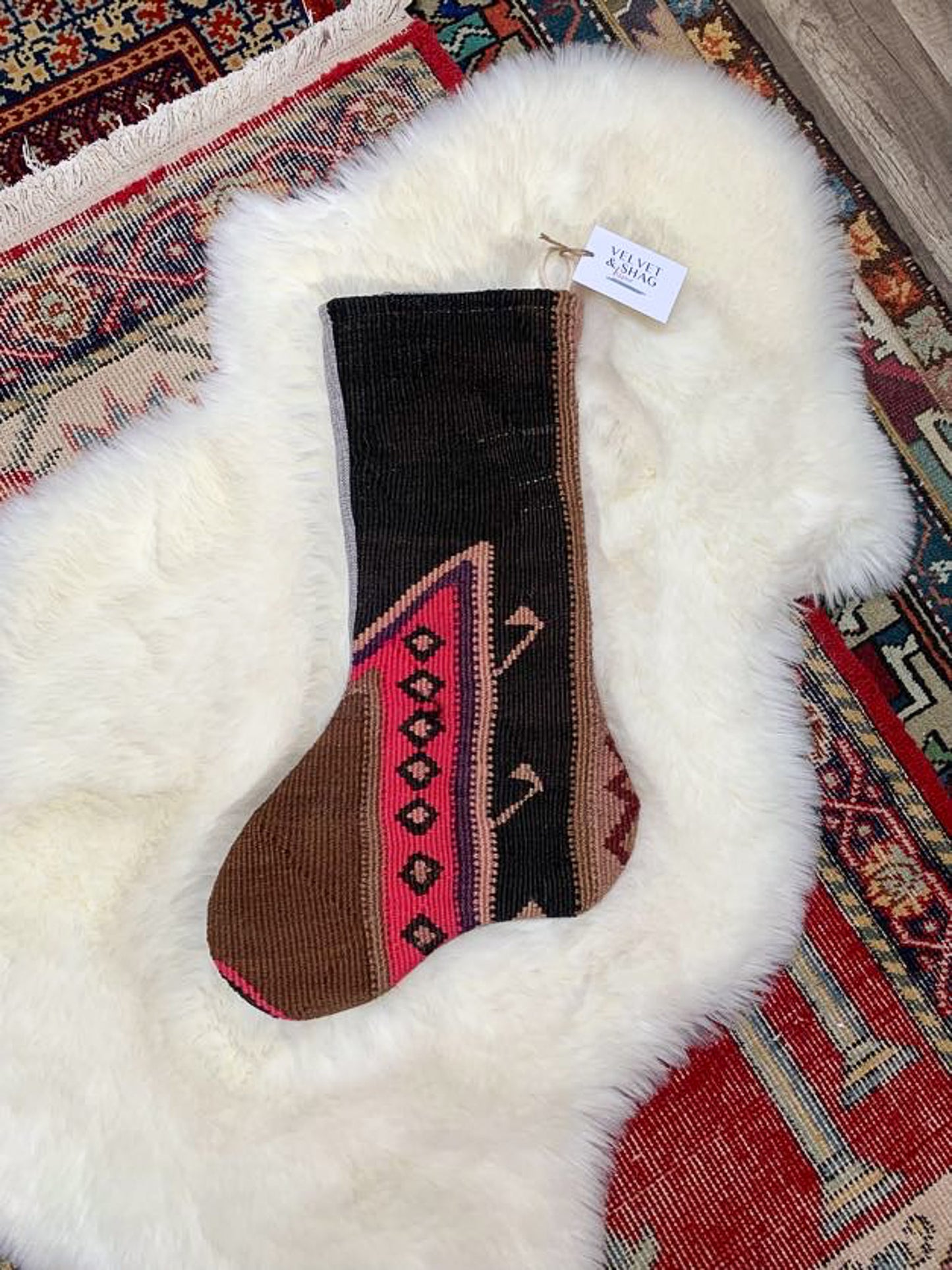 No. S214 - Vintage Turkish Rug Christmas Stocking