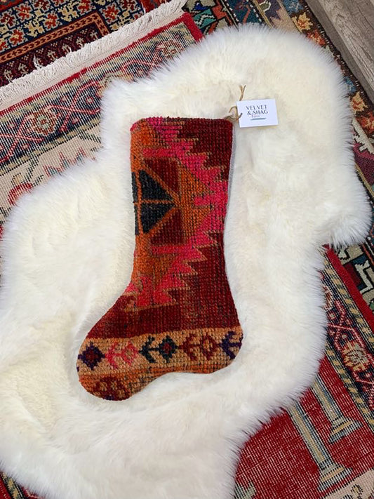 No. S212 - Vintage Turkish Rug Christmas Stocking