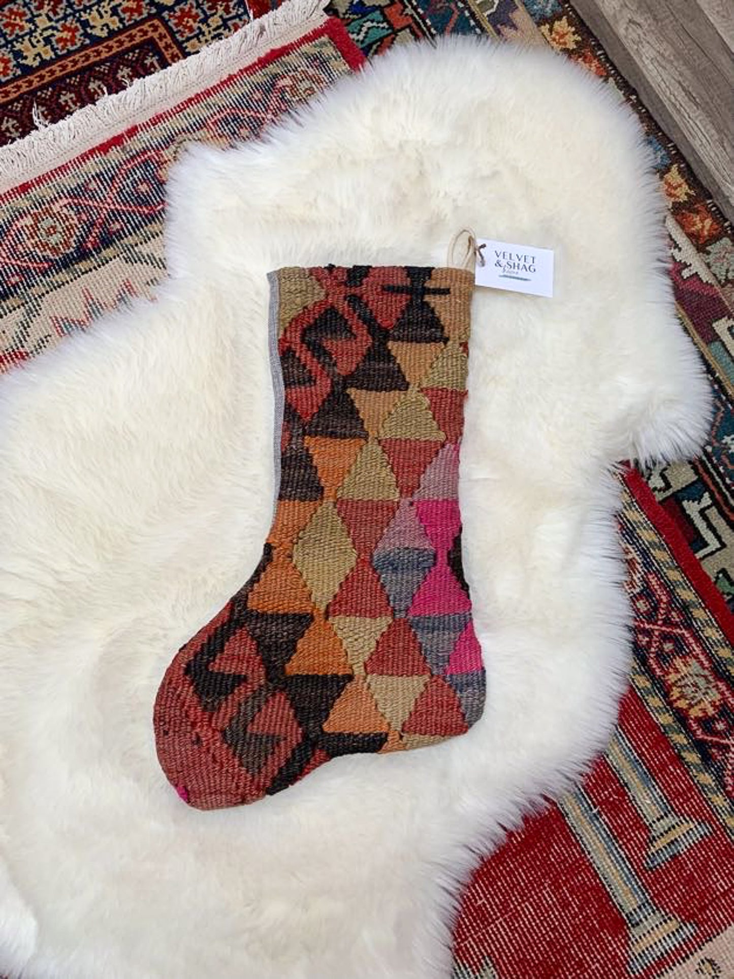 No. S213 - Vintage Turkish Rug Christmas Stocking