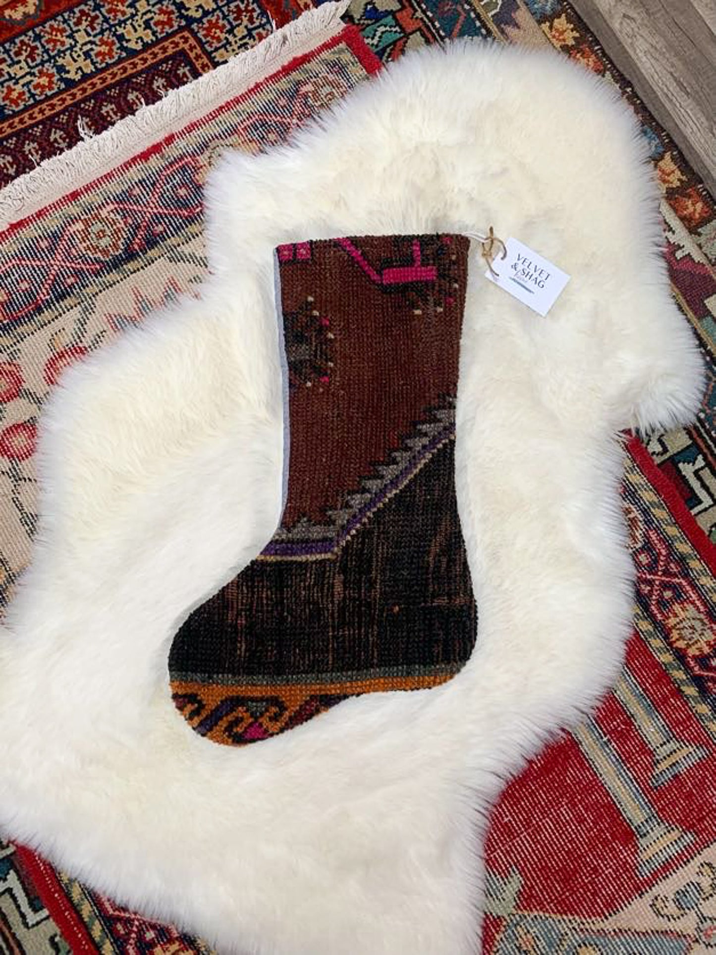 No. S211 - Vintage Turkish Rug Christmas Stocking