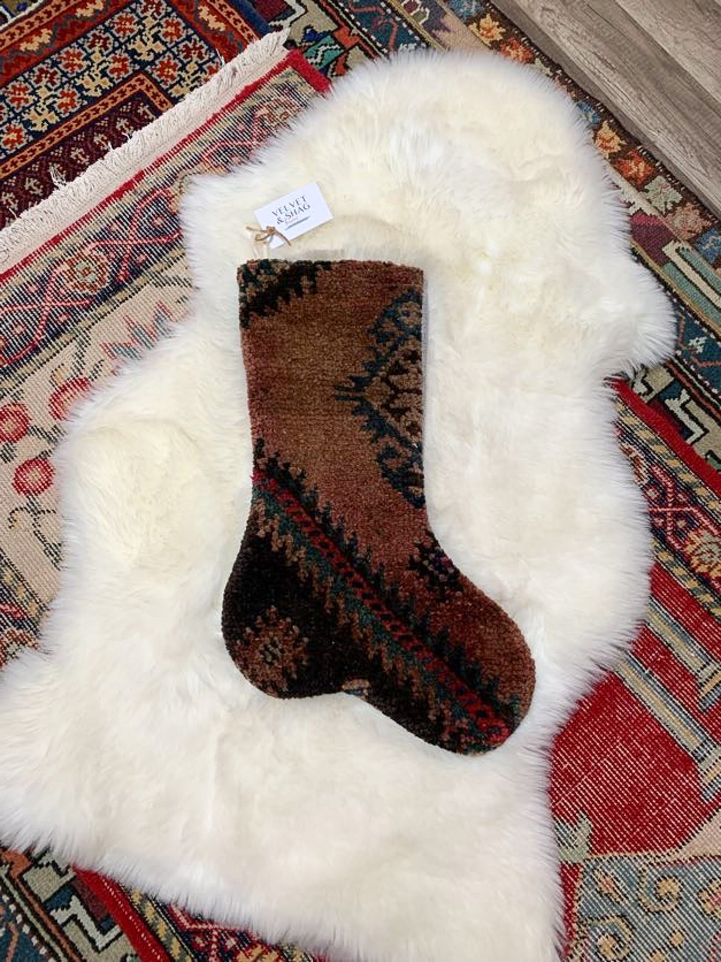 No. S195 - Vintage Turkish Rug Christmas Stocking