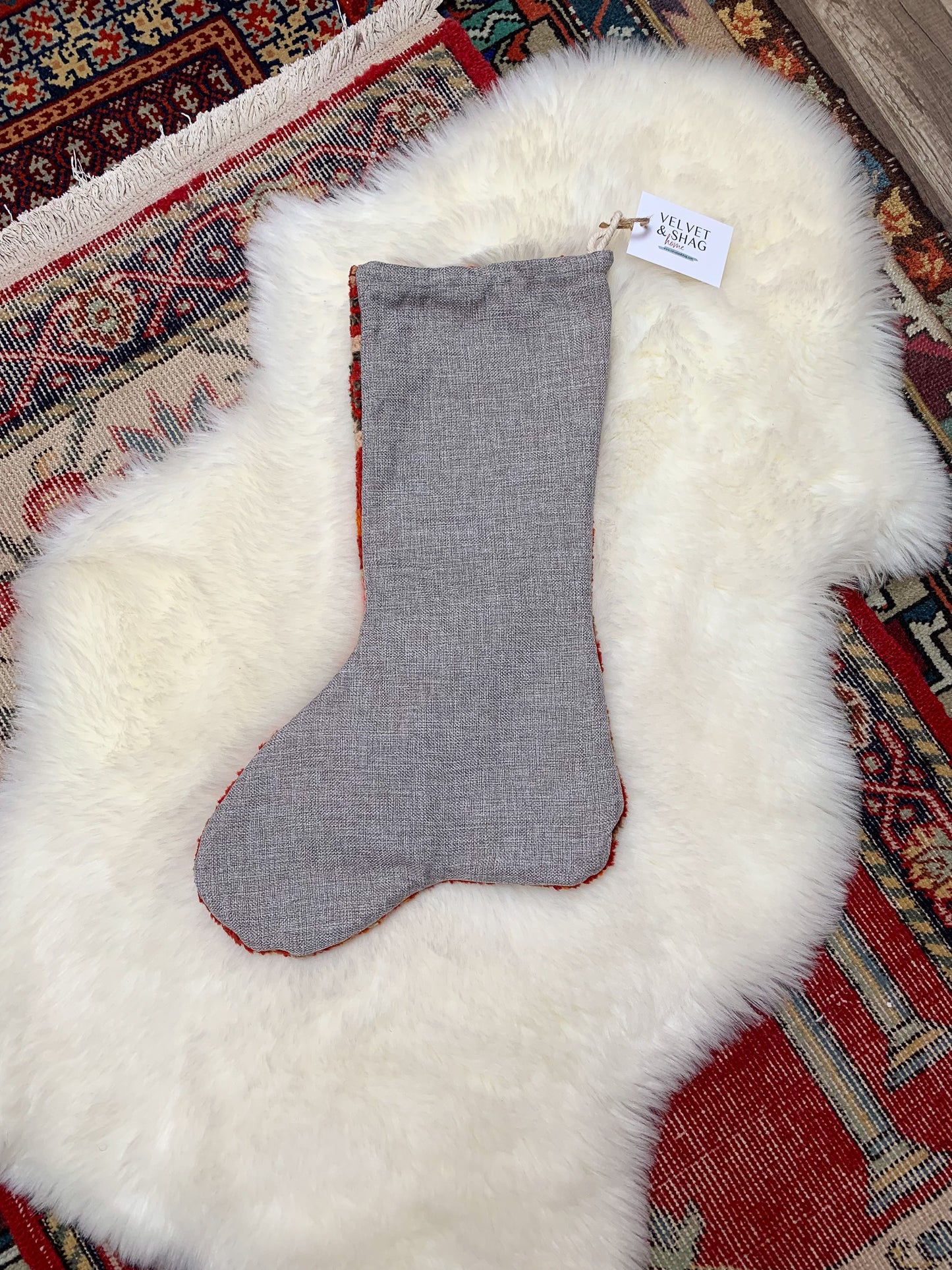 No. S194 - Vintage Turkish Rug Holiday Stocking