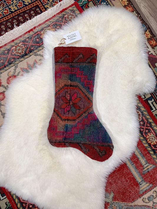 No. S193 - Vintage Turkish Rug Christmas Stocking