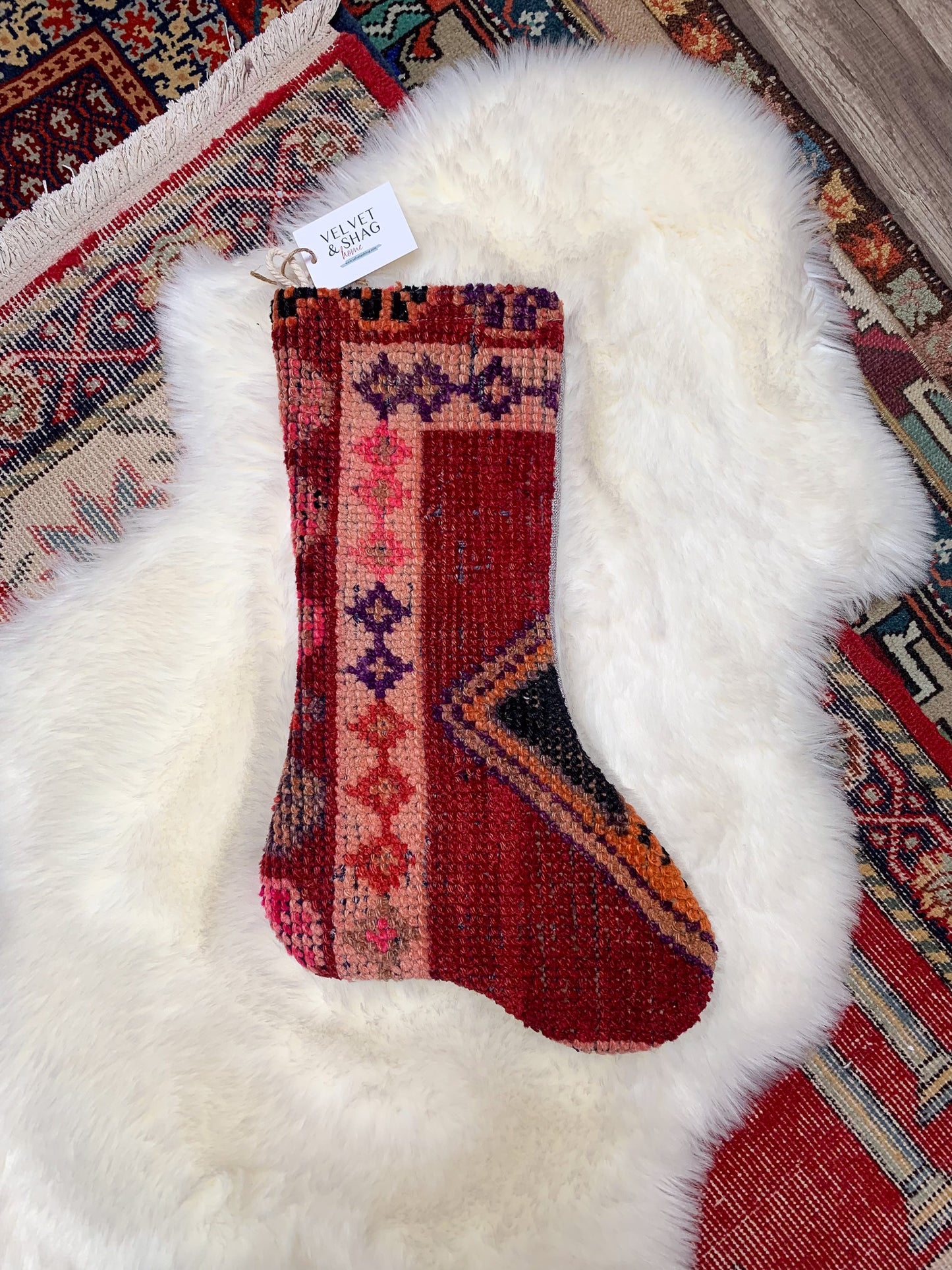 No. S203 - Vintage Turkish Rug Christmas Stocking