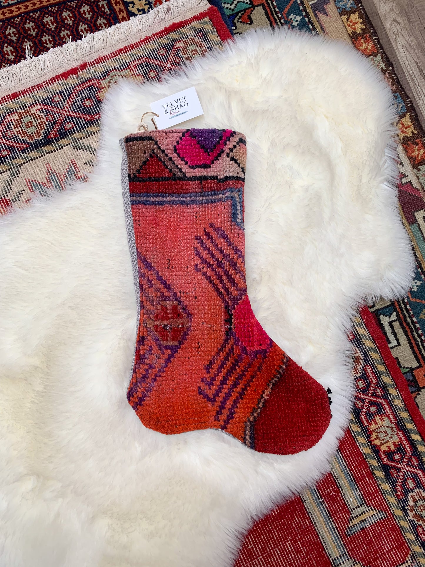 No. S206 - Vintage Turkish Rug Christmas Stocking