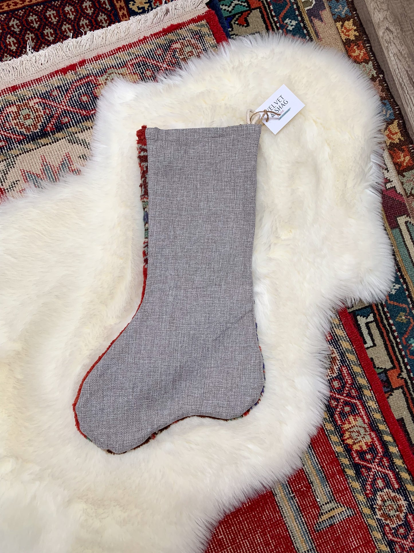 No. S208 - Vintage Turkish Rug Christmas Stocking